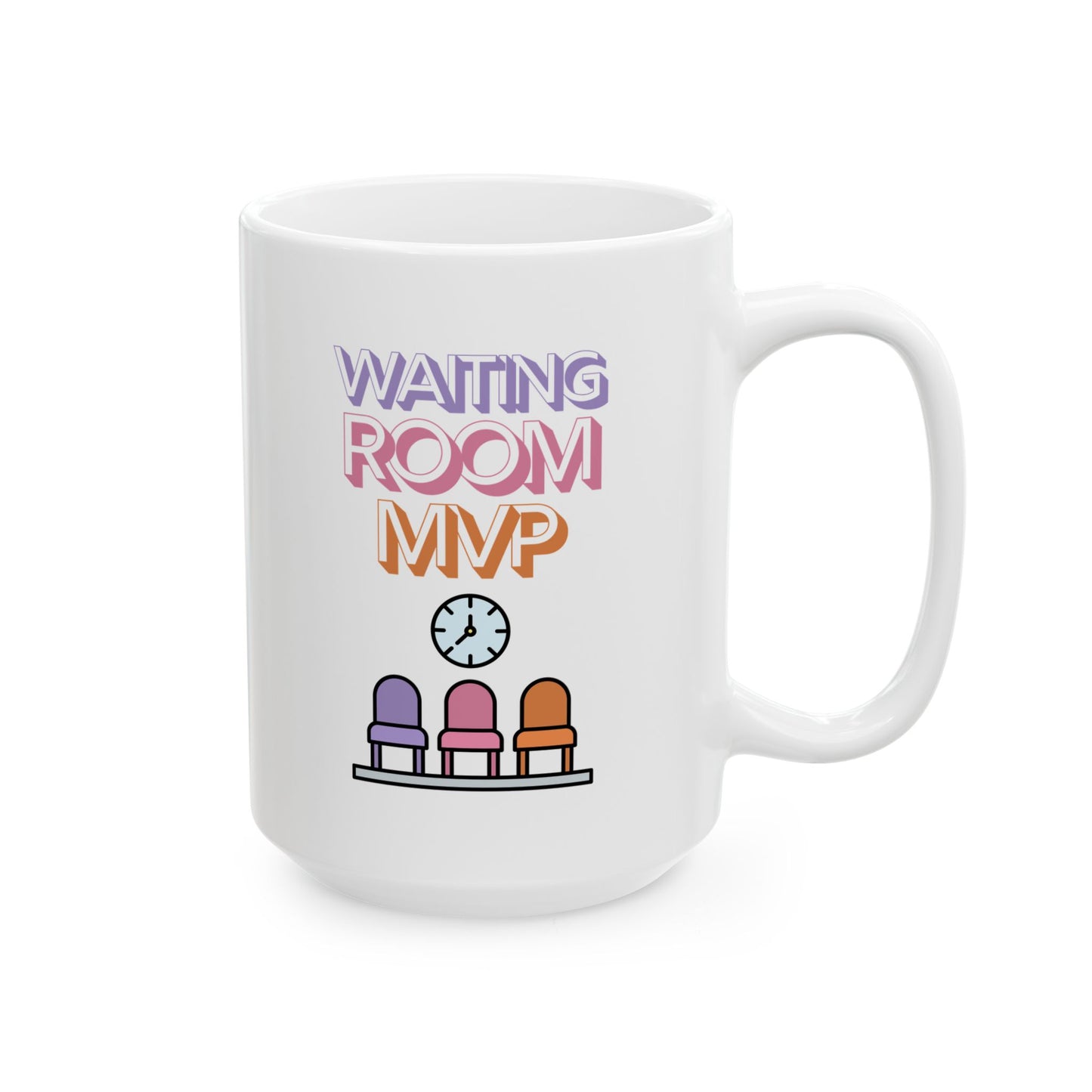Funny Senior Coffee Mug ‘Waiting Room MVP’ – Sarcastic Senior Merch, Dark Humor Cup, Perfect Retirement Gift for Seniors, Grandparents, and Aging Legends