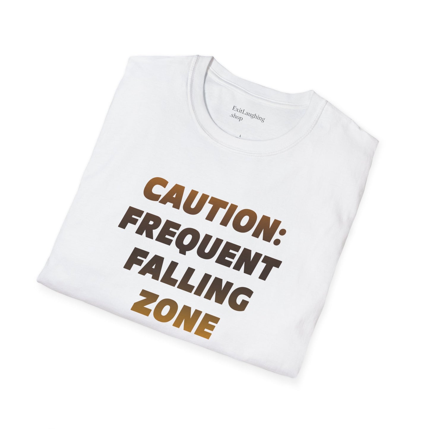 Funny Senior Tee – “Caution: Frequent Falling Zone” – Sarcastic Senior Merch, Dark Humor Shirt & Funny Aging T-Shirt, Perfect Retirement Gift for Seniors Who Trip Over Air