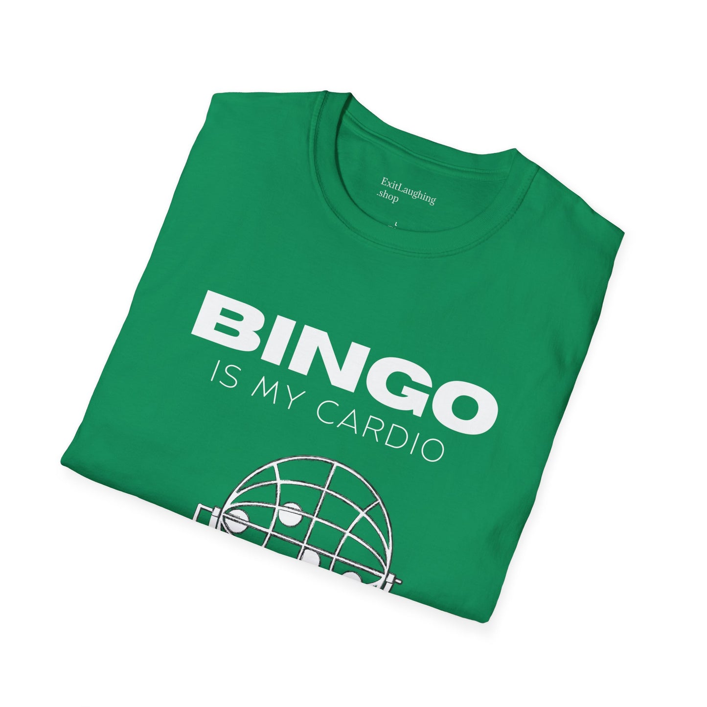 Funny Senior Tee – “BINGO Is My Cardio” – Sarcastic Senior Merch, Dark Humor Shirt & Funny Aging T-Shirt, Perfect Retirement Gift for Seniors
