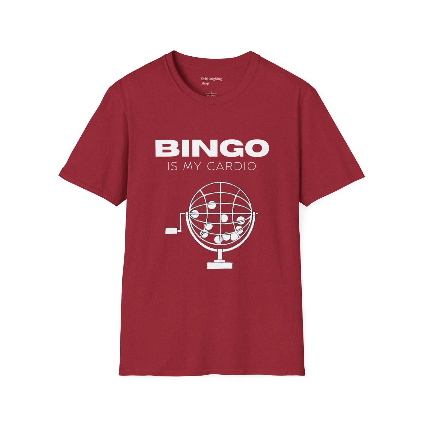 Funny Senior Tee – “BINGO Is My Cardio” – Sarcastic Senior Merch, Dark Humor Shirt & Funny Aging T-Shirt, Perfect Retirement Gift for Seniors