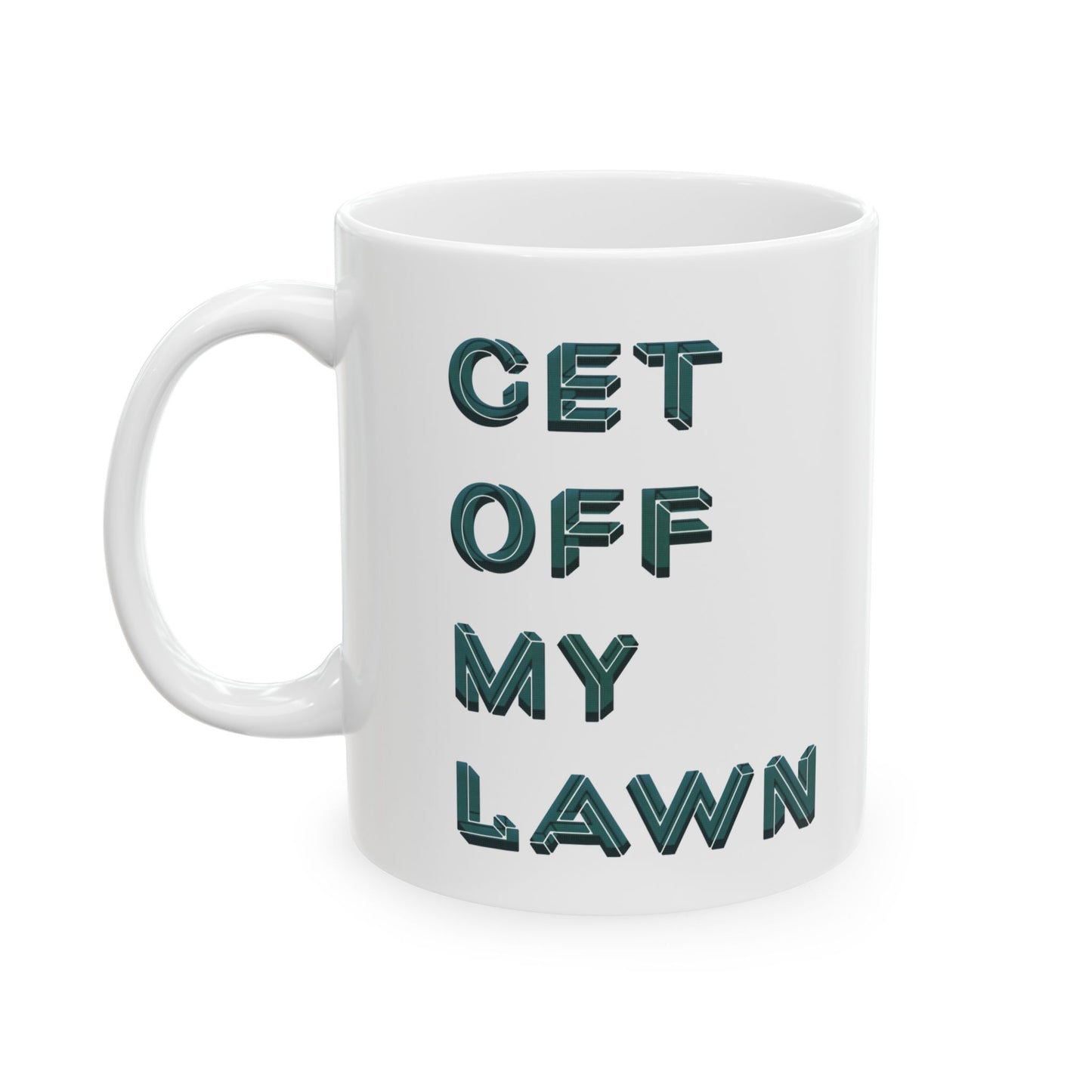 Funny Senior Coffee Mug ‘GET OFF MY LAWN’ – Sarcastic Senior Merch, Dark Humor Coffee Cup, Perfect Retirement Gift for Seniors, Grandparents, and Aging Legends