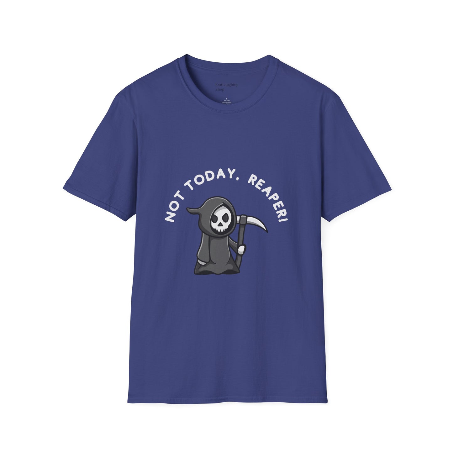 Funny Senior Tee – “Not Today, Reaper!” – Sarcastic Senior Merch, Dark Humor Shirt & Funny Aging T-Shirt, Perfect Retirement Gift