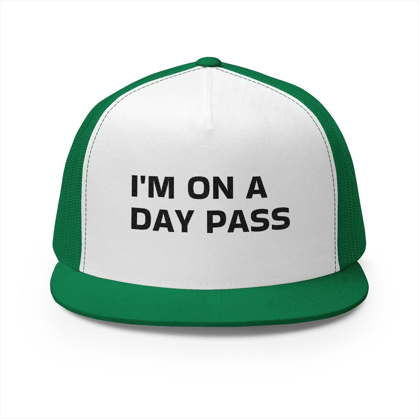 Funny Senior Hat – “I’m On a Day Pass” – Sarcastic Senior Merch & Dark Humored Retirement Gift