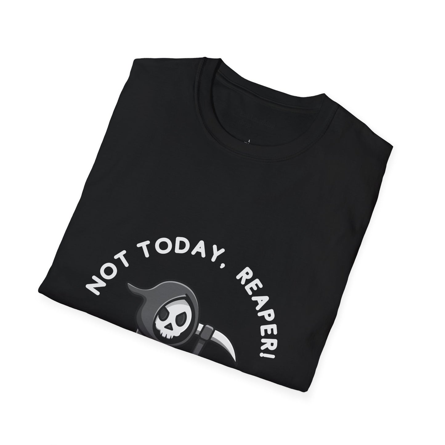 Funny Senior Tee – “Not Today, Reaper!” – Sarcastic Senior Merch, Dark Humor Shirt & Funny Aging T-Shirt, Perfect Retirement Gift