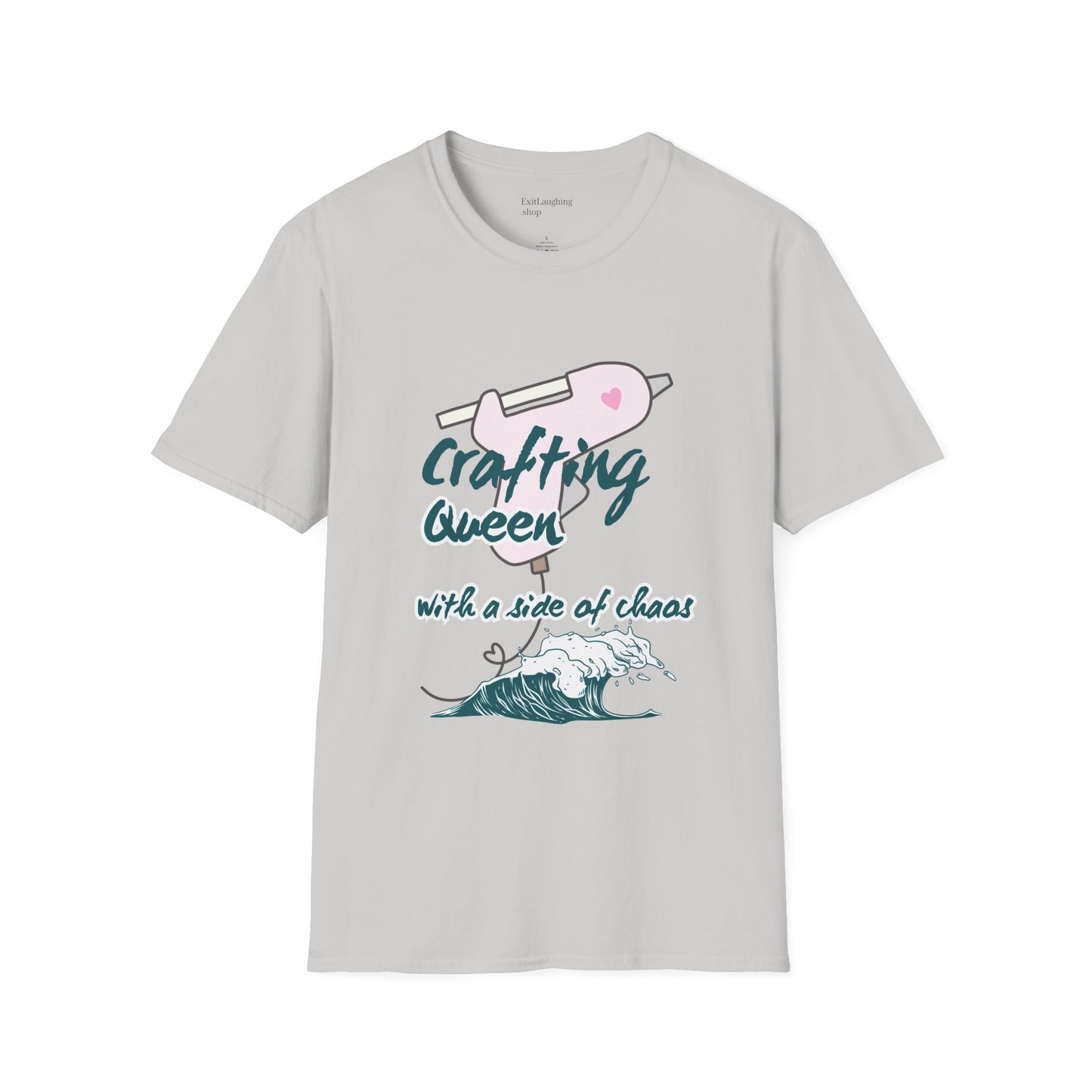 Funny Senior Tee – “Crafting Queen with a Side of Chaos” – Sarcastic Senior Merch, Dark Humor Shirt & Funny Aging T-Shirt, Perfect Retirement Gift