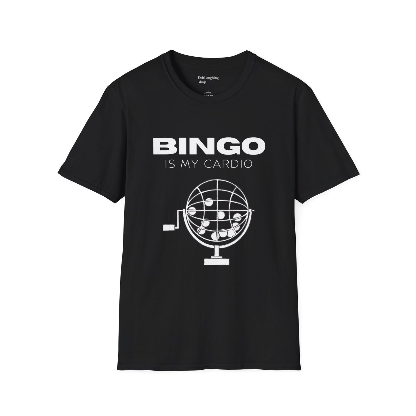 Funny Senior Tee – “BINGO Is My Cardio” – Sarcastic Senior Merch, Dark Humor Shirt & Funny Aging T-Shirt, Perfect Retirement Gift for Seniors