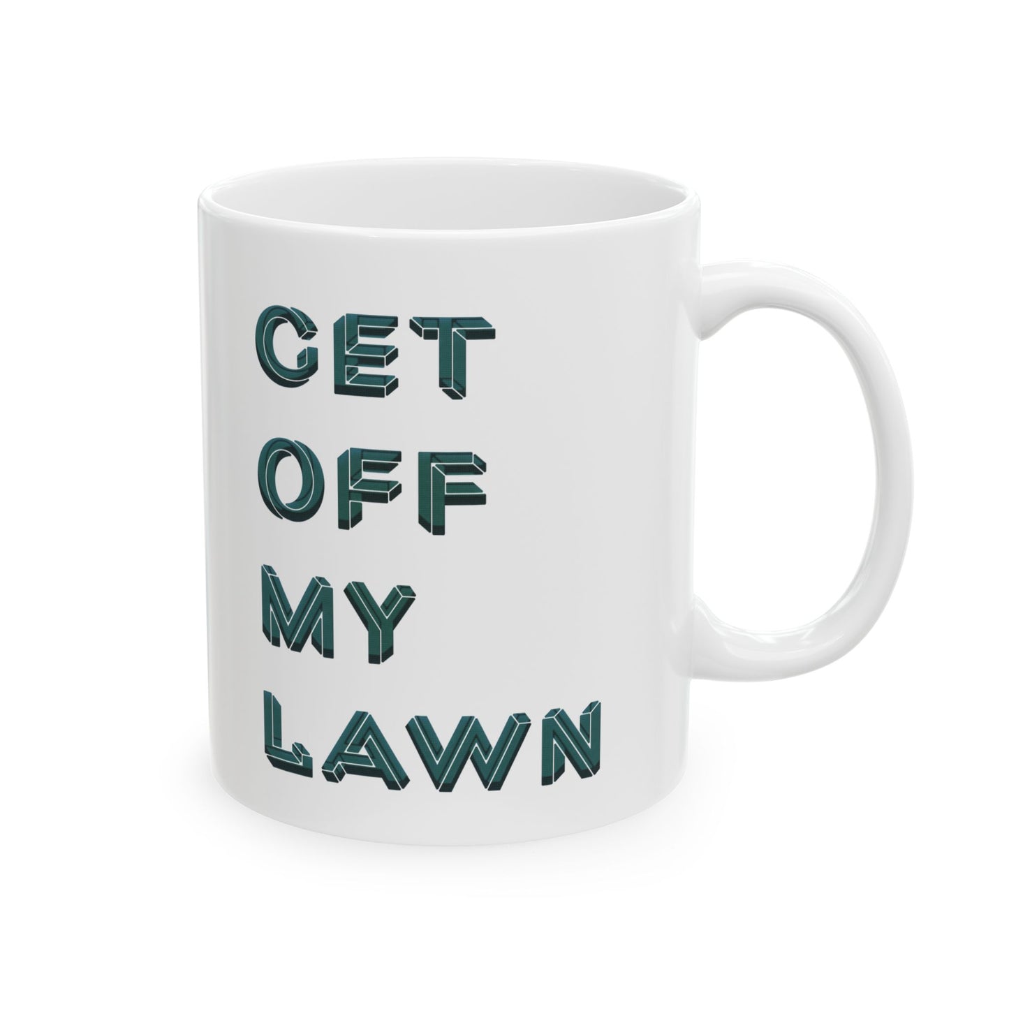 Funny Senior Coffee Mug ‘GET OFF MY LAWN’ – Sarcastic Senior Merch, Dark Humor Coffee Cup, Perfect Retirement Gift for Seniors, Grandparents, and Aging Legends
