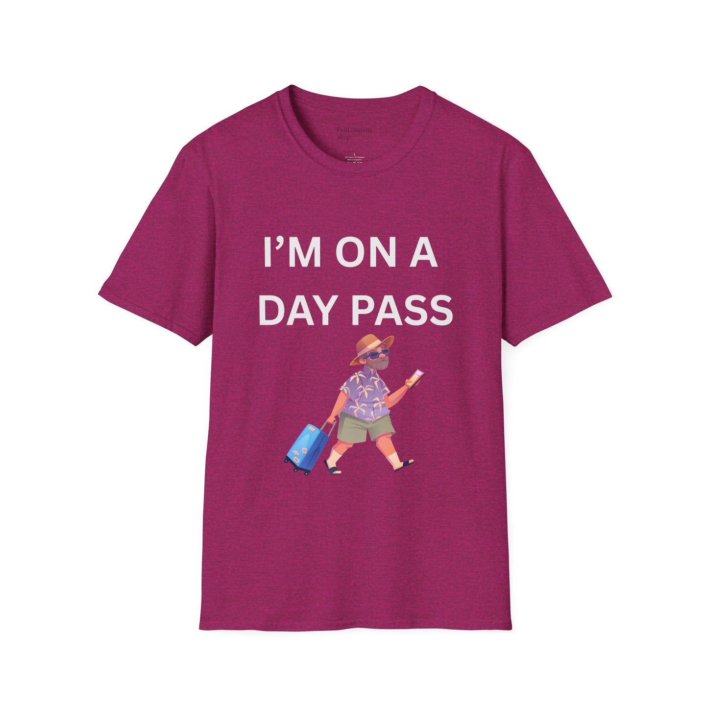 Funny Senior Tee – “I’m On a Day Pass” – Sarcastic Senior Merch, Dark Humor Shirt & Funny Aging T-Shirt, Perfect Retirement Gift