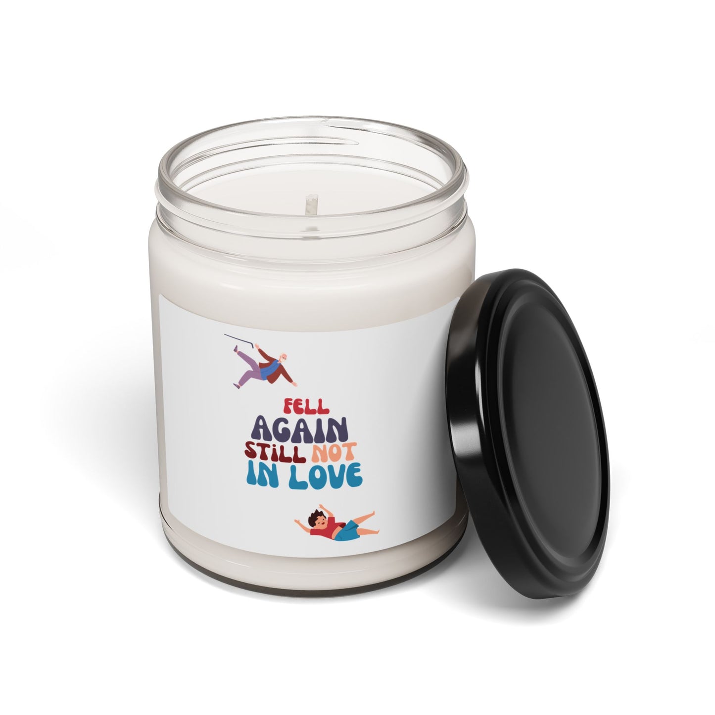 Funny Scented Soy Candle for Seniors – “Fell Again. Still Not In Love” – Sarcastic Senior Merch & Dark Humored Retirement Gift