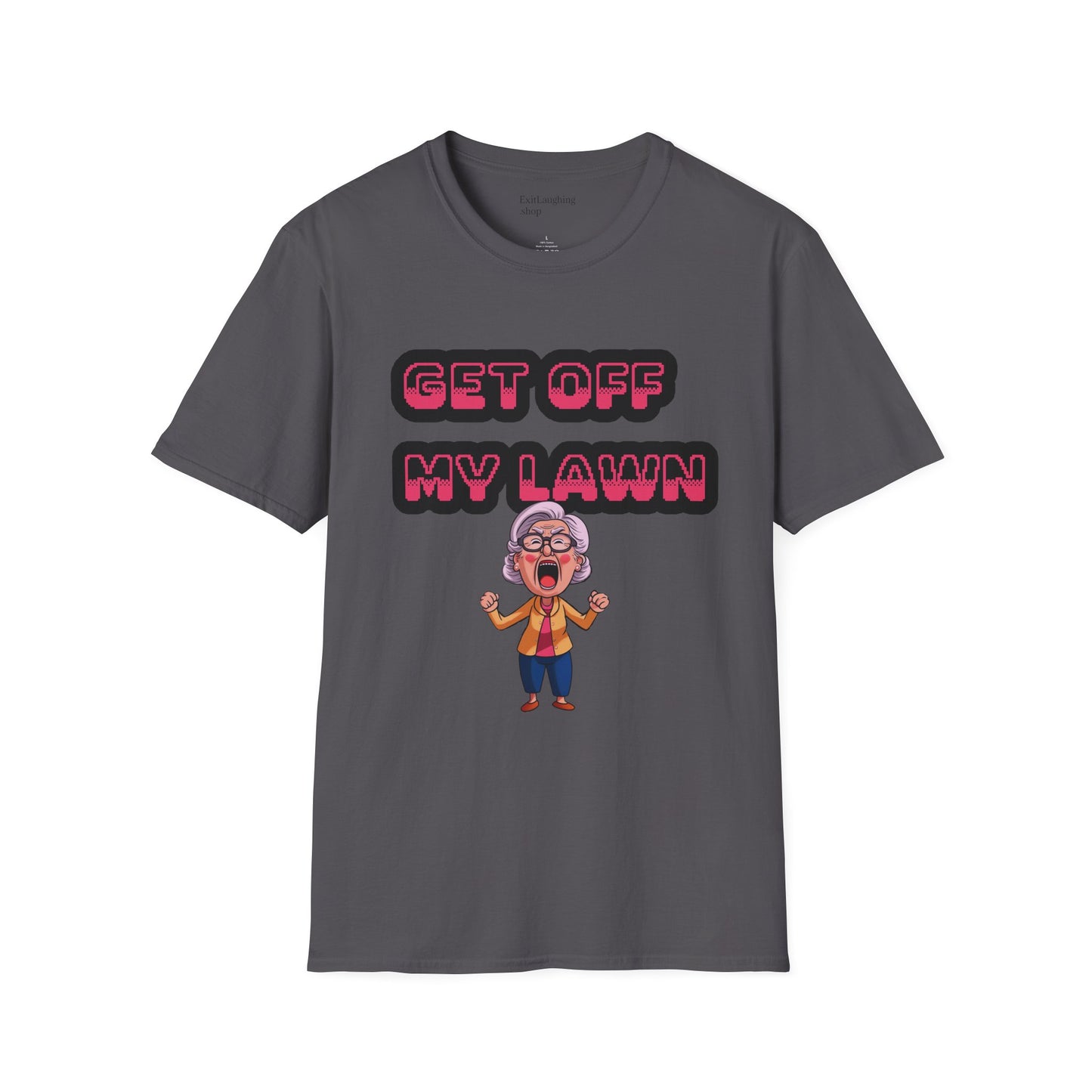 Funny Senior Tee – “Get Off My Lawn” – Sarcastic Senior Merch, Dark Humor Shirt & Funny Aging T-Shirt, Perfect Retirement Gift