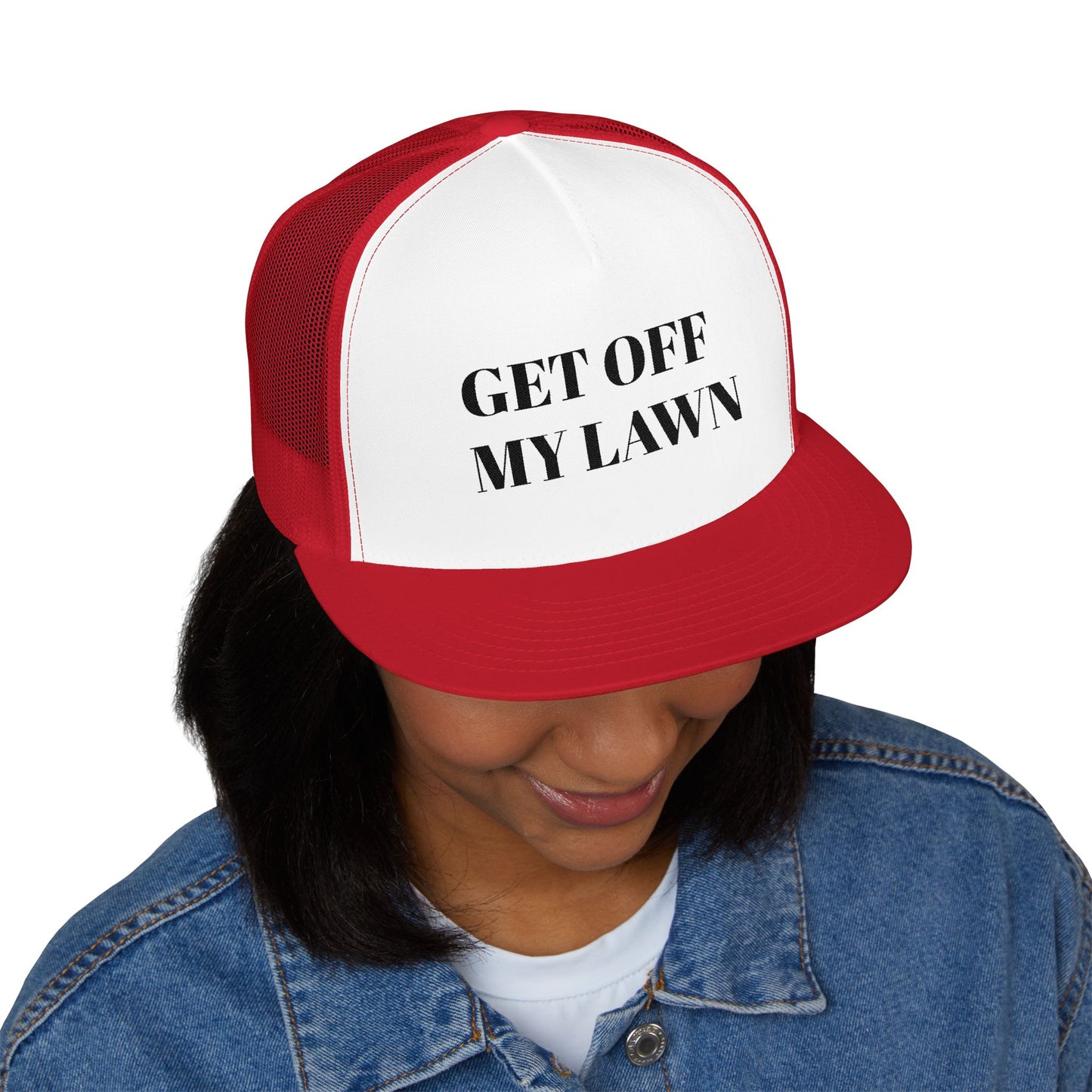 Funny Senior Hat – “Get Off My Lawn” – Sarcastic Senior Merch & Dark Humored Retirement Gift