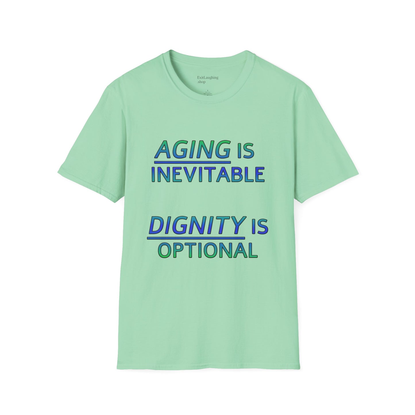 Funny Senior Tee – “Aging Is Inevitable, Dignity Is Optional” – Sarcastic Senior Merch, Dark Humor Shirt & Funny Aging T-Shirt, Perfect Retirement Gift