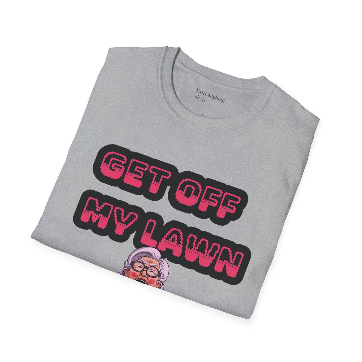 Funny Senior Tee – “Get Off My Lawn” – Sarcastic Senior Merch, Dark Humor Shirt & Funny Aging T-Shirt, Perfect Retirement Gift