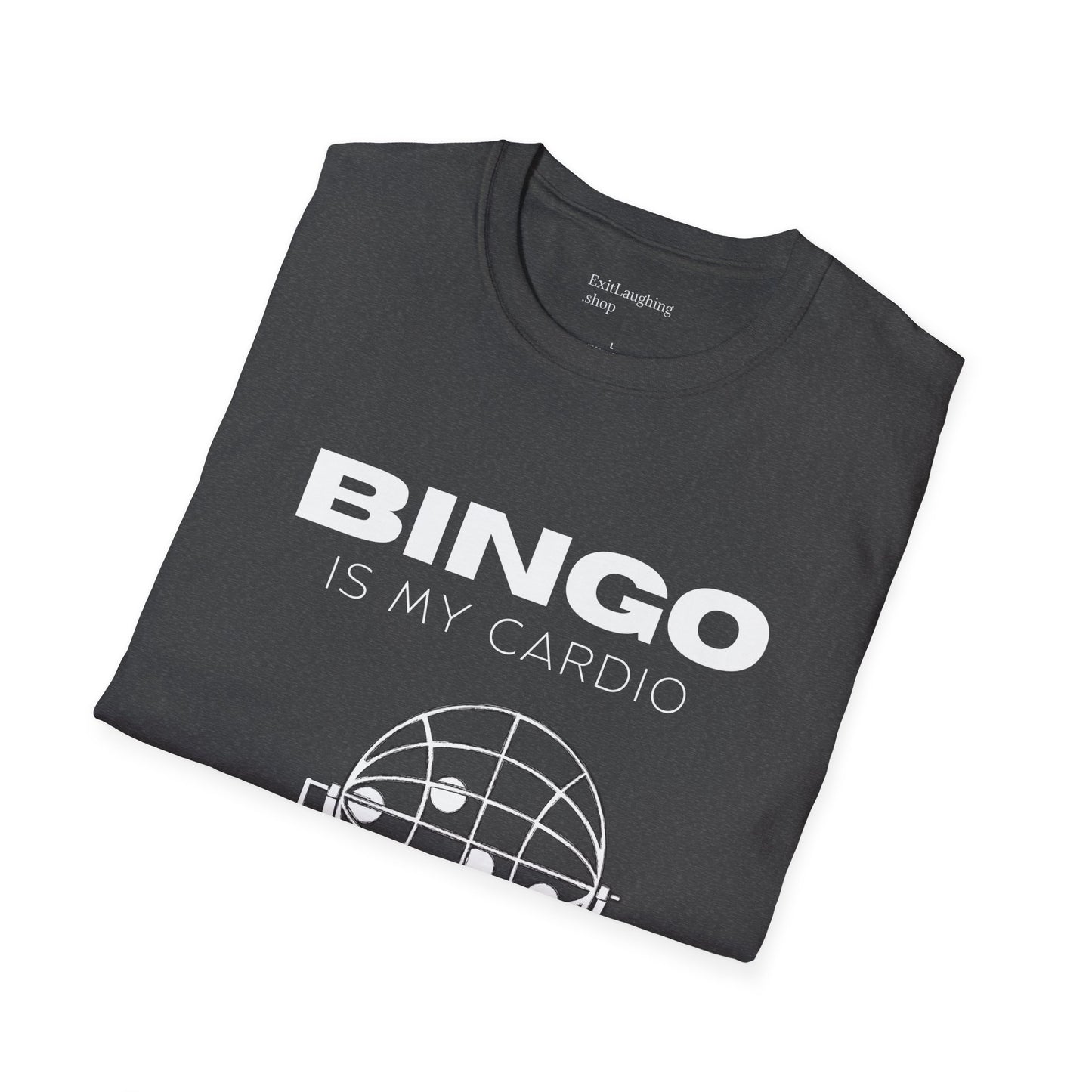 Funny Senior Tee – “BINGO Is My Cardio” – Sarcastic Senior Merch, Dark Humor Shirt & Funny Aging T-Shirt, Perfect Retirement Gift for Seniors