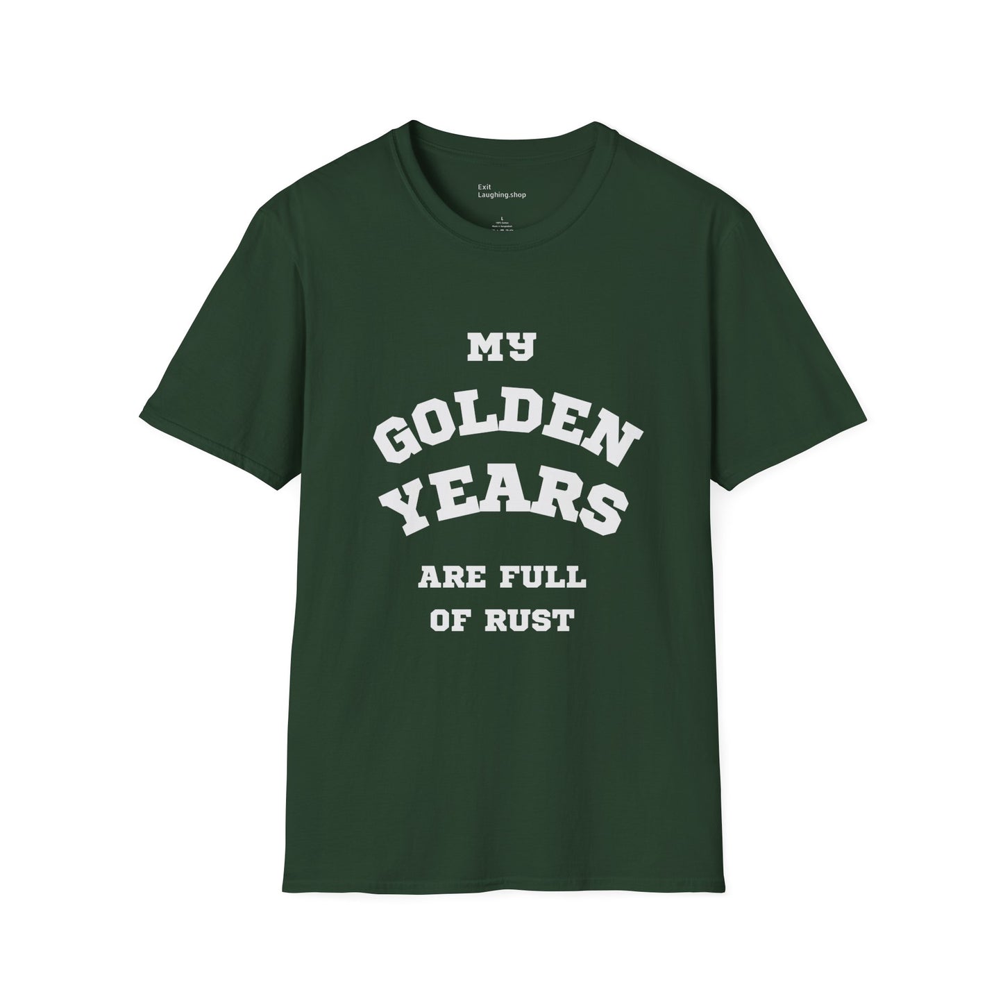 Funny Senior Tee – “My Golden Years Are Full of Rust” – Sarcastic Senior Merch, Dark Humor Shirt & Funny Aging T-Shirt, Perfect Retirement Gift for Seniors