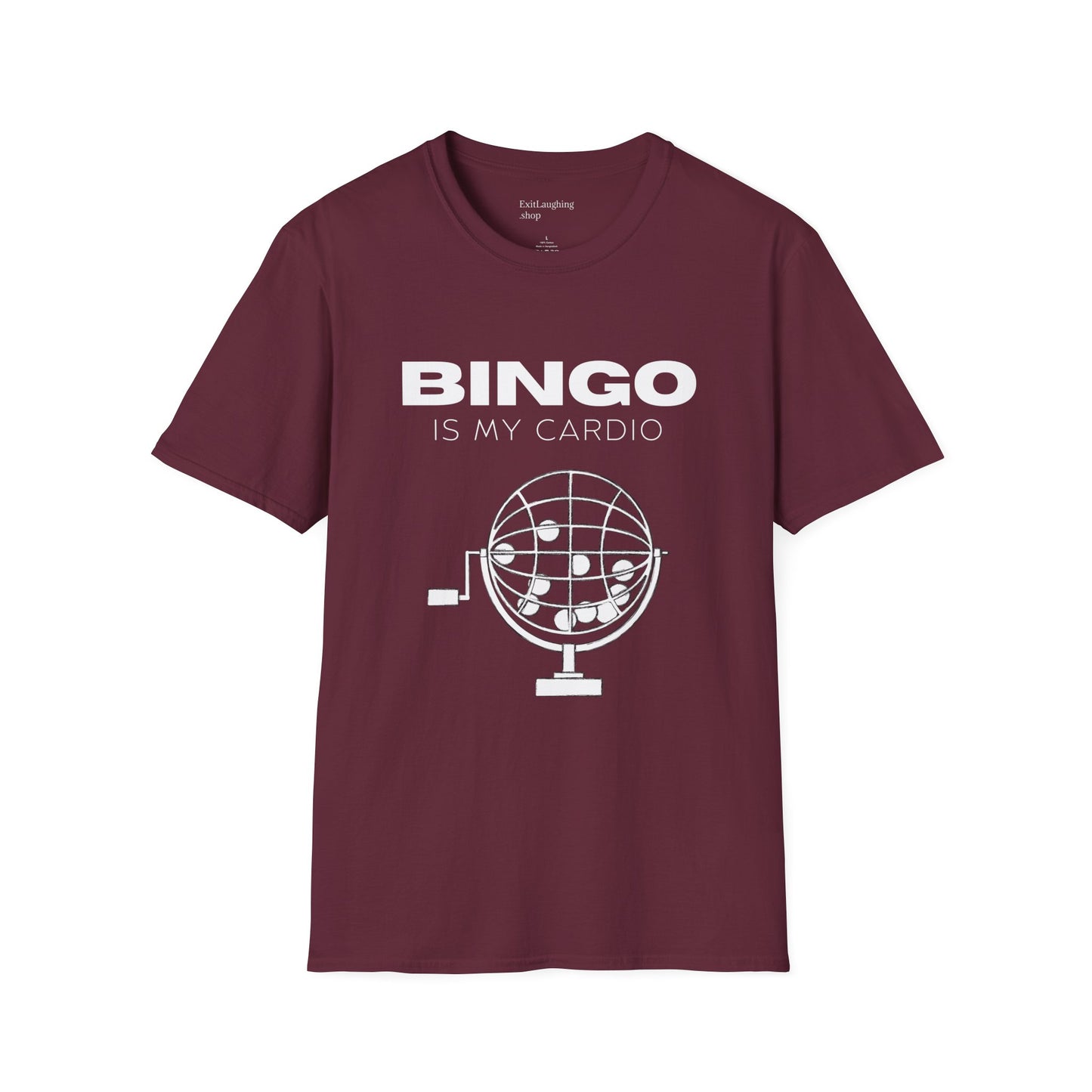 Funny Senior Tee – “BINGO Is My Cardio” – Sarcastic Senior Merch, Dark Humor Shirt & Funny Aging T-Shirt, Perfect Retirement Gift for Seniors