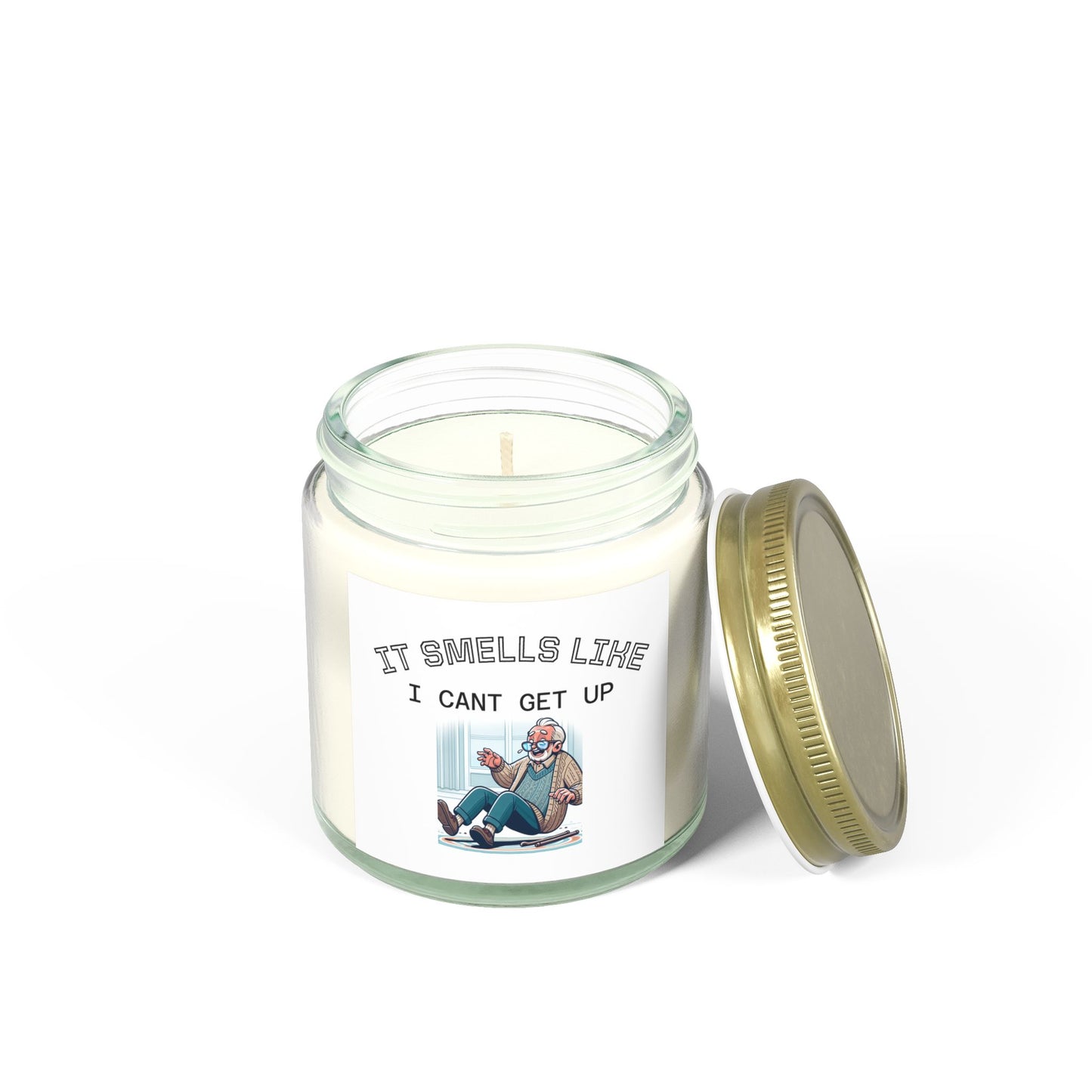 Funny Scented Soy Candle for Seniors – “It Smells Like I Can’t Get Up” Sarcastic Senior Merch & Dark Humored Retirement Gift