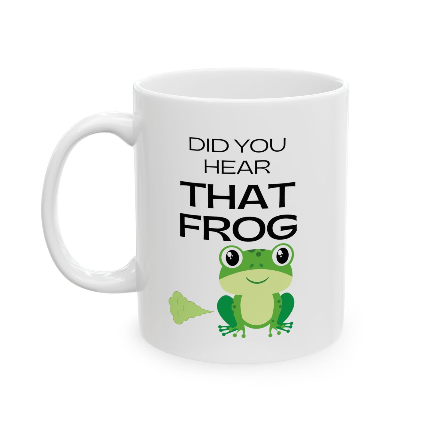Funny Senior Coffee Mug ‘Did You Hear That Frog?’ – Sarcastic Senior Merch, Dark Humor Coffee Cup, Perfect Retirement Gift for Seniors, Grandparents, and Aging Legends