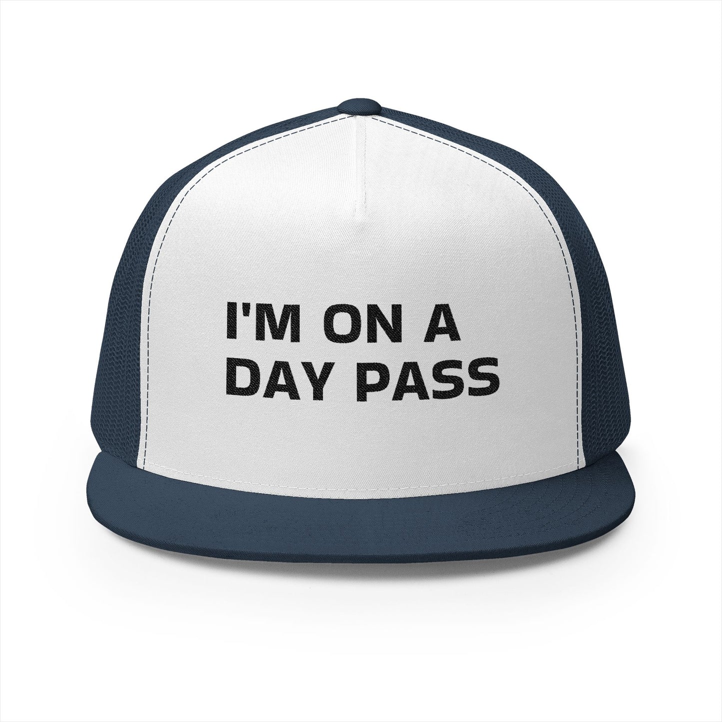 Funny Senior Hat – “I’m On a Day Pass” – Sarcastic Senior Merch & Dark Humored Retirement Gift