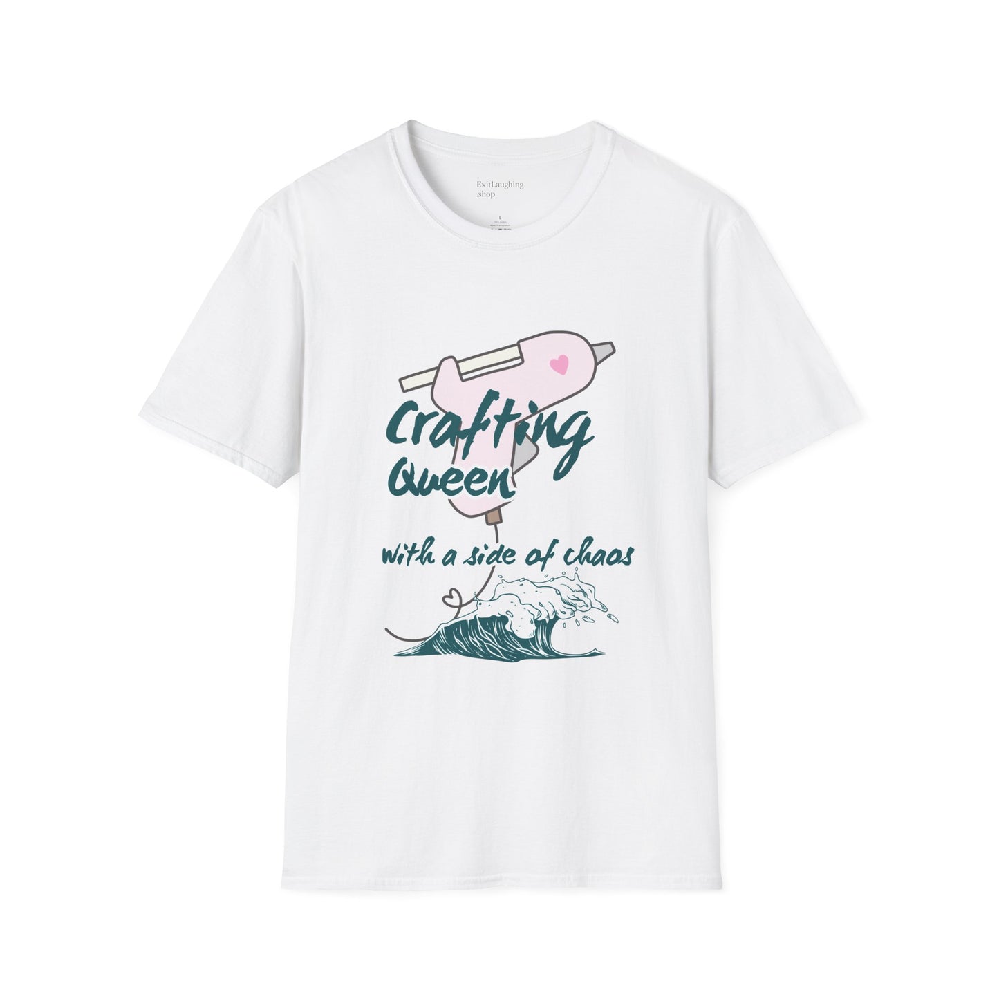 Funny Senior Tee – “Crafting Queen with a Side of Chaos” – Sarcastic Senior Merch, Dark Humor Shirt & Funny Aging T-Shirt, Perfect Retirement Gift
