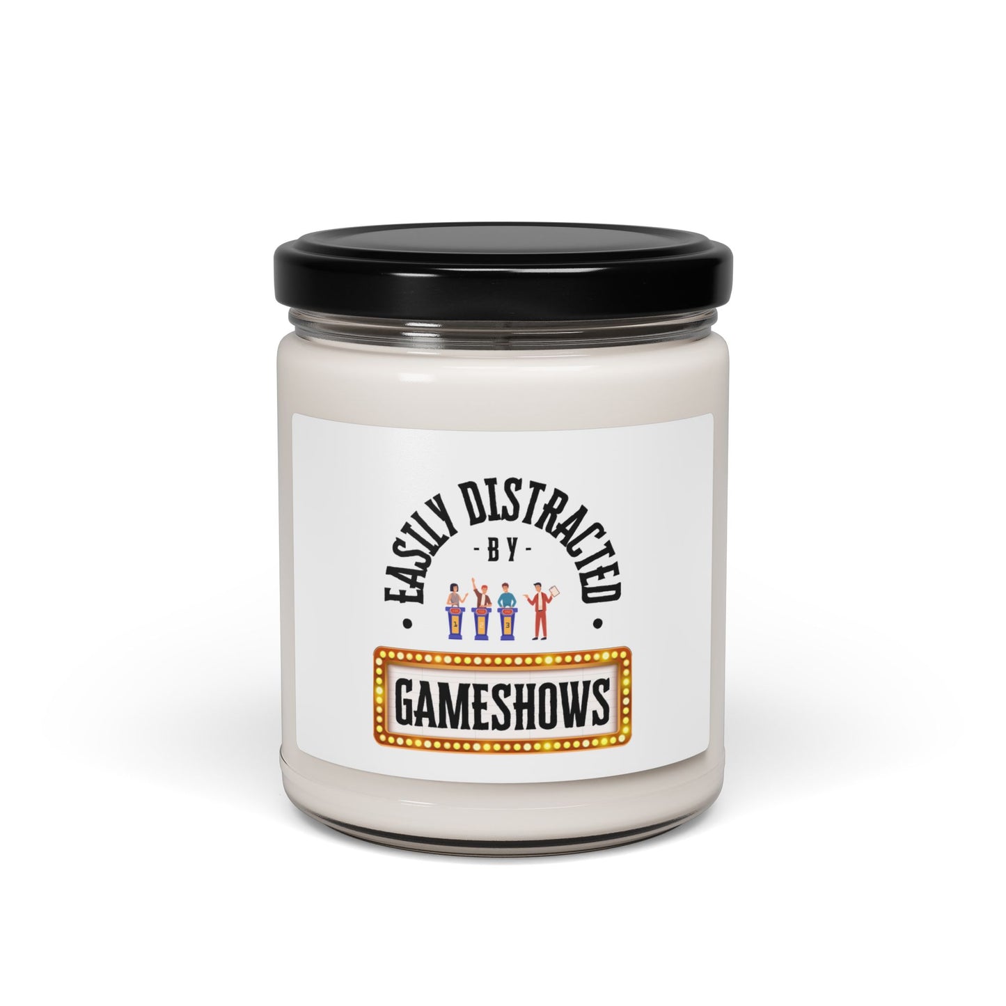 Funny Scented Soy Candle for Seniors – “Easily Distracted By Gameshows” – Sarcastic Senior Merch & Dark Humored Retirement Gift