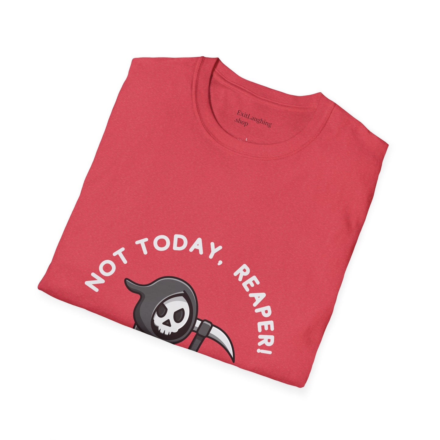 Funny Senior Tee – “Not Today, Reaper!” – Sarcastic Senior Merch, Dark Humor Shirt & Funny Aging T-Shirt, Perfect Retirement Gift