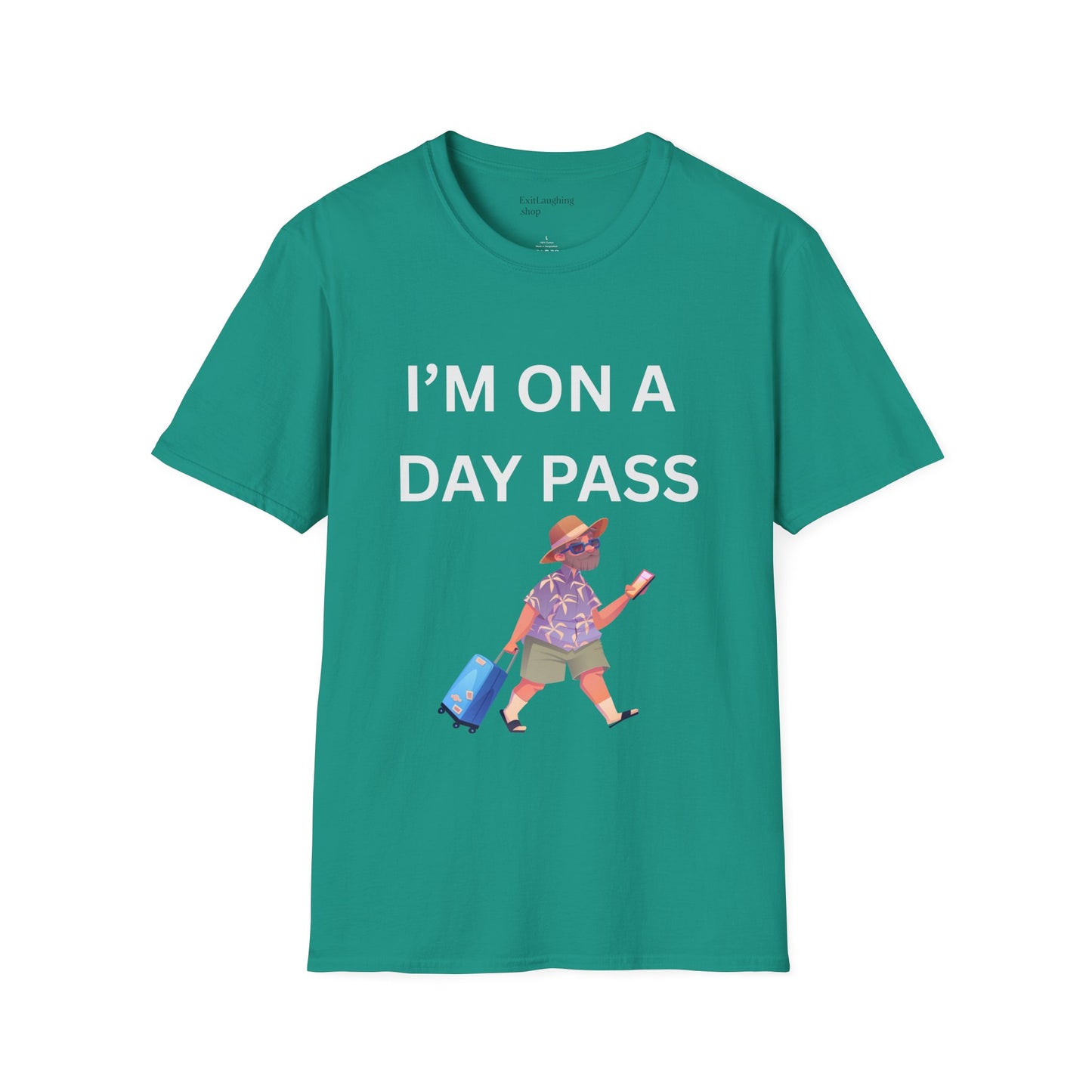 Funny Senior Tee – “I’m On a Day Pass” – Sarcastic Senior Merch, Dark Humor Shirt & Funny Aging T-Shirt, Perfect Retirement Gift