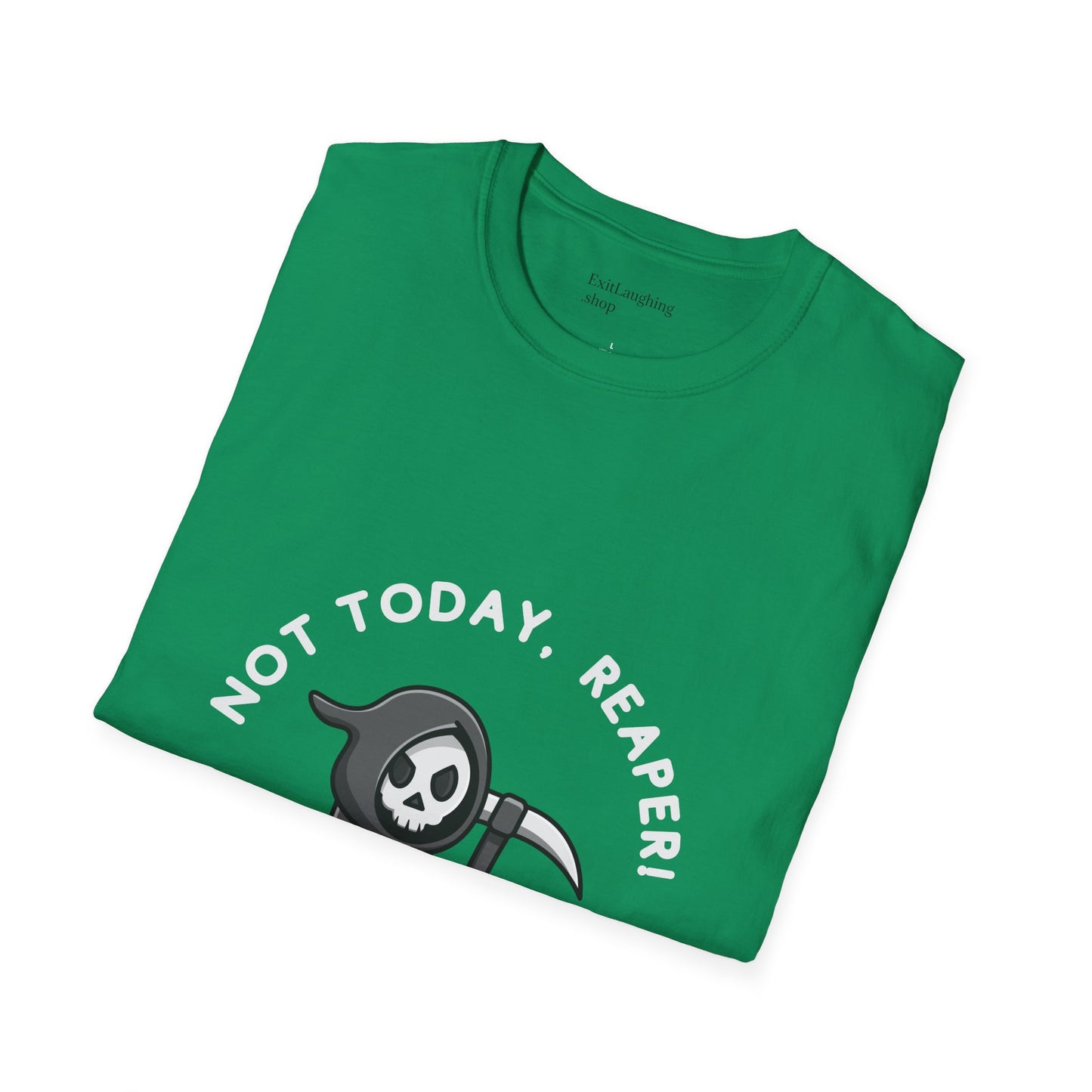 Funny Senior Tee – “Not Today, Reaper!” – Sarcastic Senior Merch, Dark Humor Shirt & Funny Aging T-Shirt, Perfect Retirement Gift
