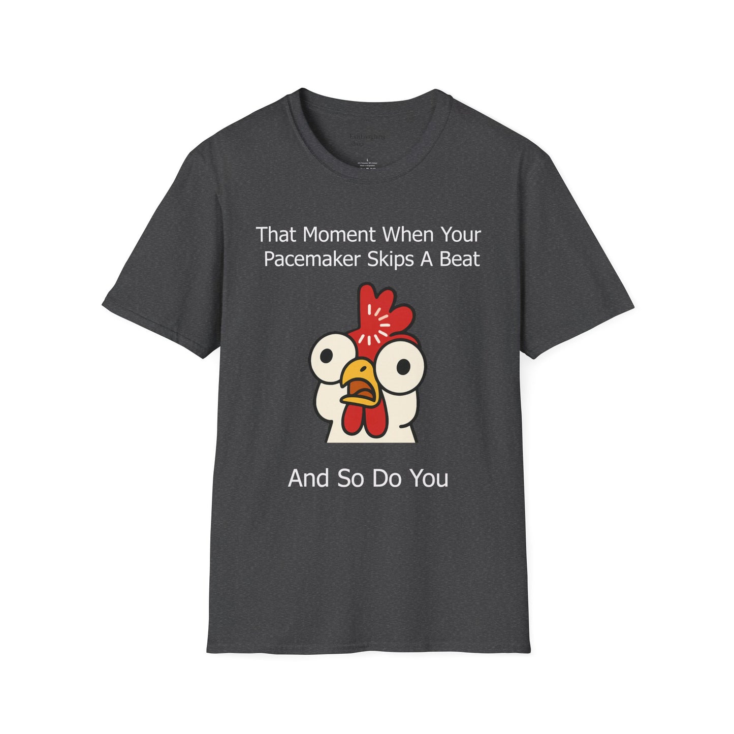 Funny Senior Tee – “That Moment When Your Pacemaker Skips and So Do You” – Sarcastic Senior Merch, Dark Humor Shirt & Funny Aging T-Shirt, Perfect Retirement Gift