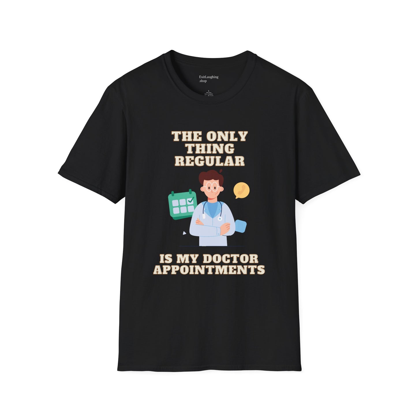 Funny Senior Tee – “The Only Thing Regular Is My Doctor Appointments” – Sarcastic Senior Merch, Dark Humor Shirt & Funny Aging T-Shirt, Perfect Retirement Gift for Seniors