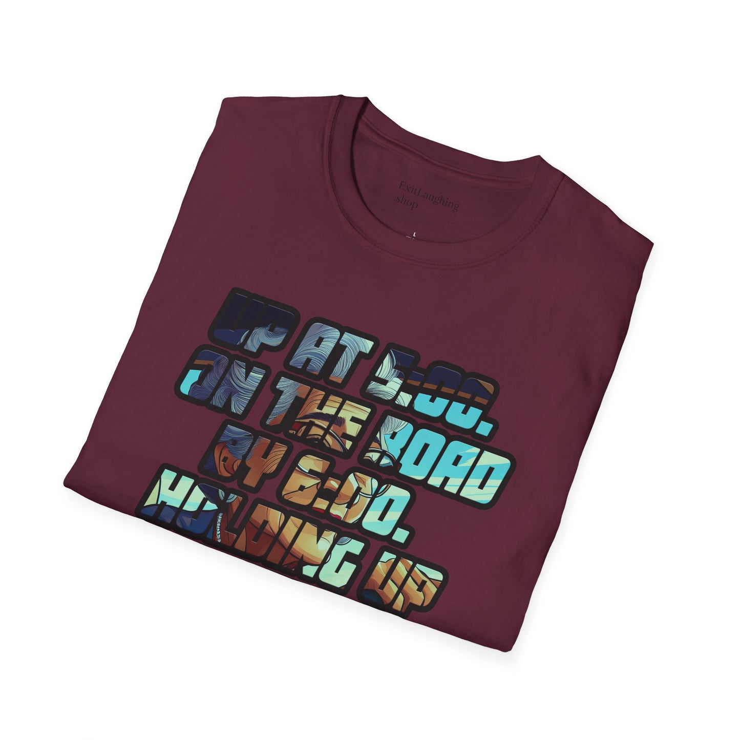 Funny Senior Tee – “Up at 5:00. On the Road by 6:00. Holding Up Traffic by 6:05.” – Sarcastic Senior Merch, Dark Humor Shirt & Funny Aging T-Shirt, Perfect Retirement Gift