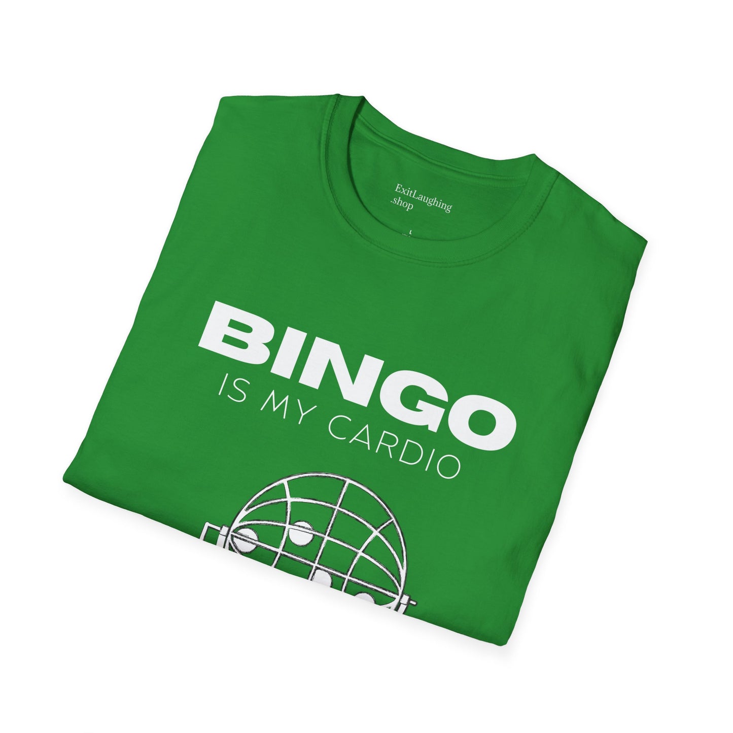 Funny Senior Tee – “BINGO Is My Cardio” – Sarcastic Senior Merch, Dark Humor Shirt & Funny Aging T-Shirt, Perfect Retirement Gift for Seniors