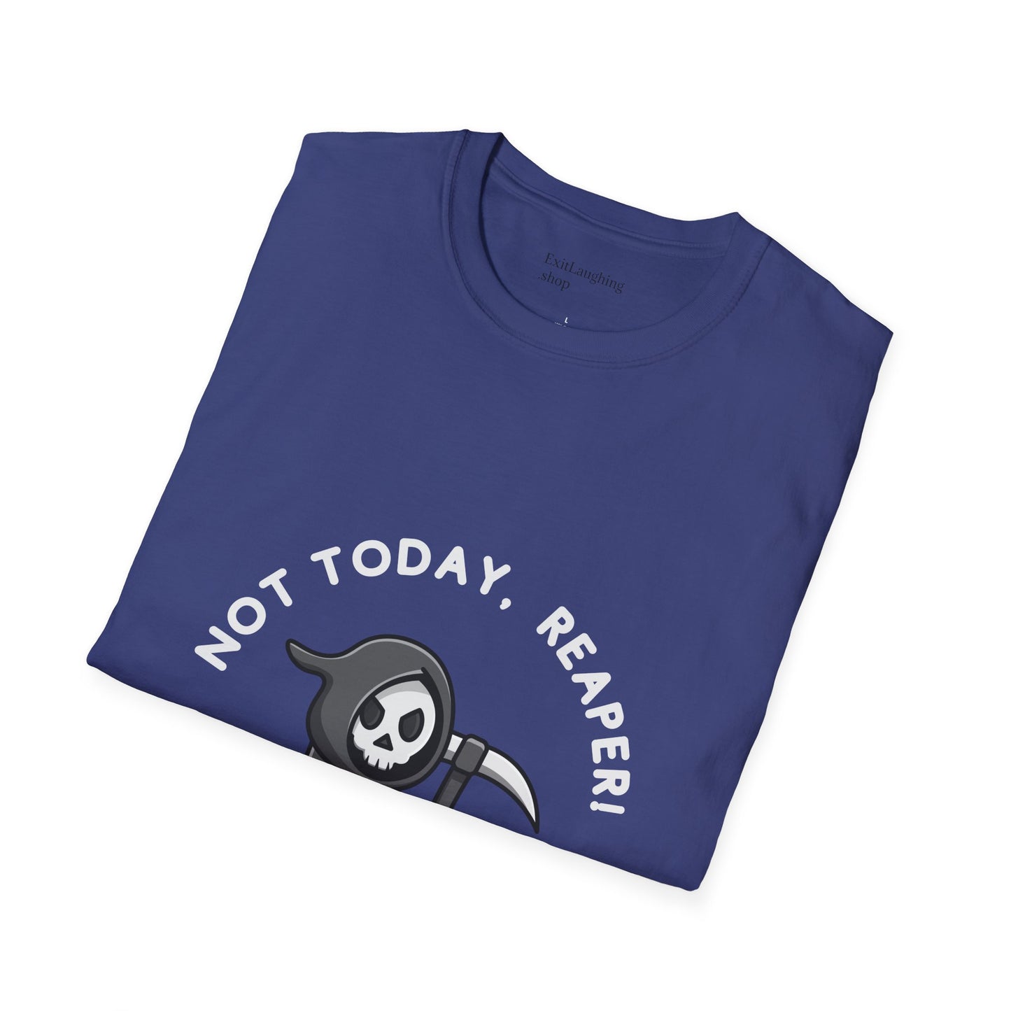 Funny Senior Tee – “Not Today, Reaper!” – Sarcastic Senior Merch, Dark Humor Shirt & Funny Aging T-Shirt, Perfect Retirement Gift