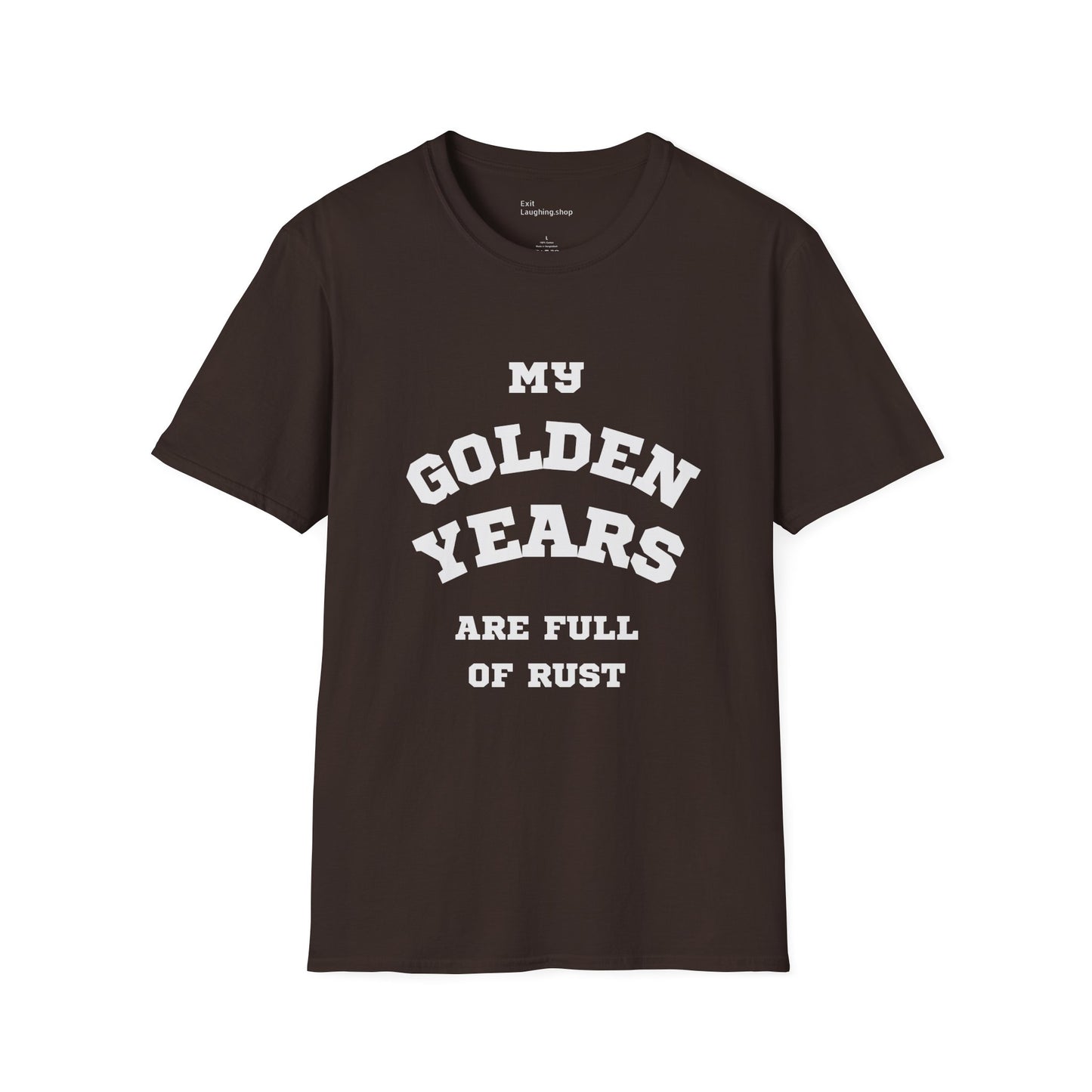 Funny Senior Tee – “My Golden Years Are Full of Rust” – Sarcastic Senior Merch, Dark Humor Shirt & Funny Aging T-Shirt, Perfect Retirement Gift for Seniors
