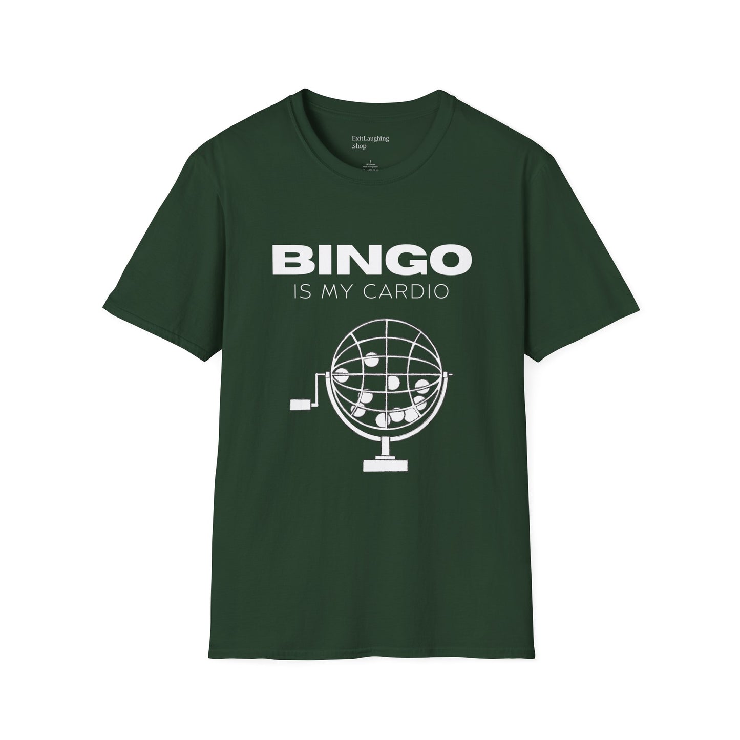 Funny Senior Tee – “BINGO Is My Cardio” – Sarcastic Senior Merch, Dark Humor Shirt & Funny Aging T-Shirt, Perfect Retirement Gift for Seniors