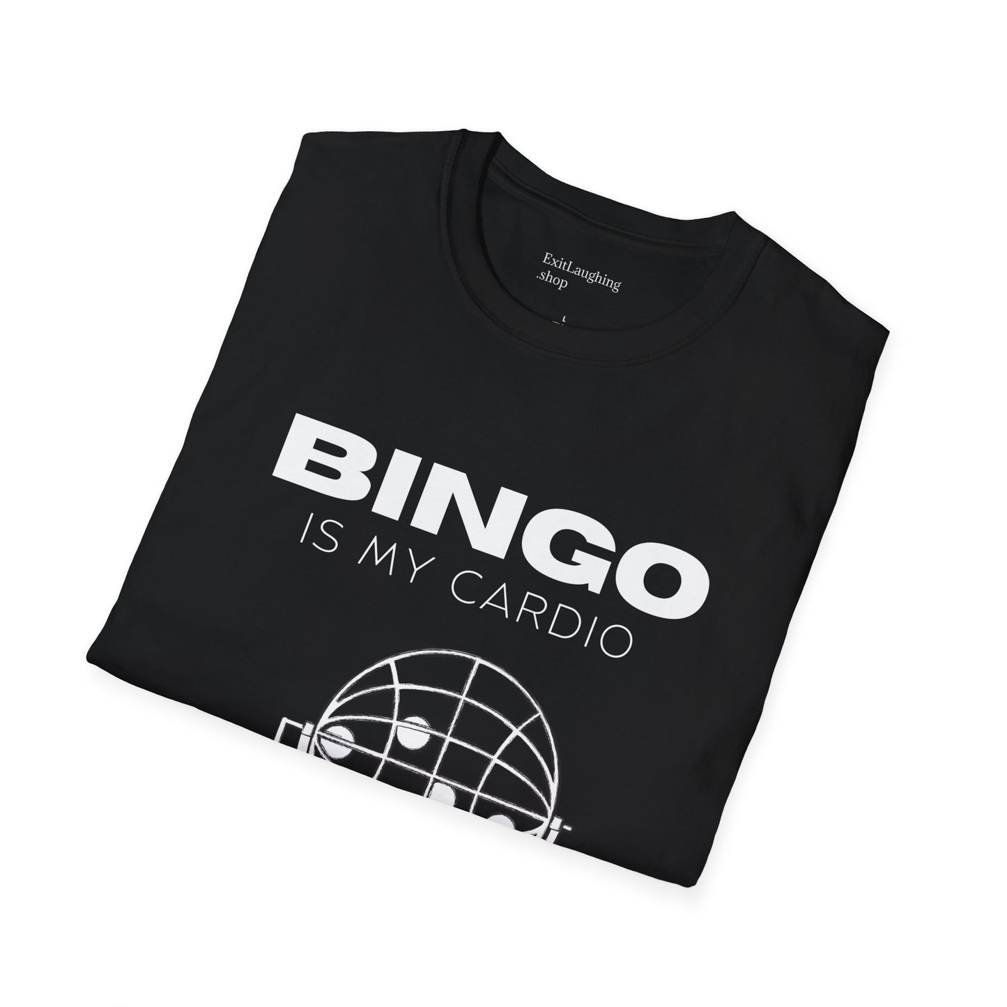 Funny Senior Tee – “BINGO Is My Cardio” – Sarcastic Senior Merch, Dark Humor Shirt & Funny Aging T-Shirt, Perfect Retirement Gift for Seniors