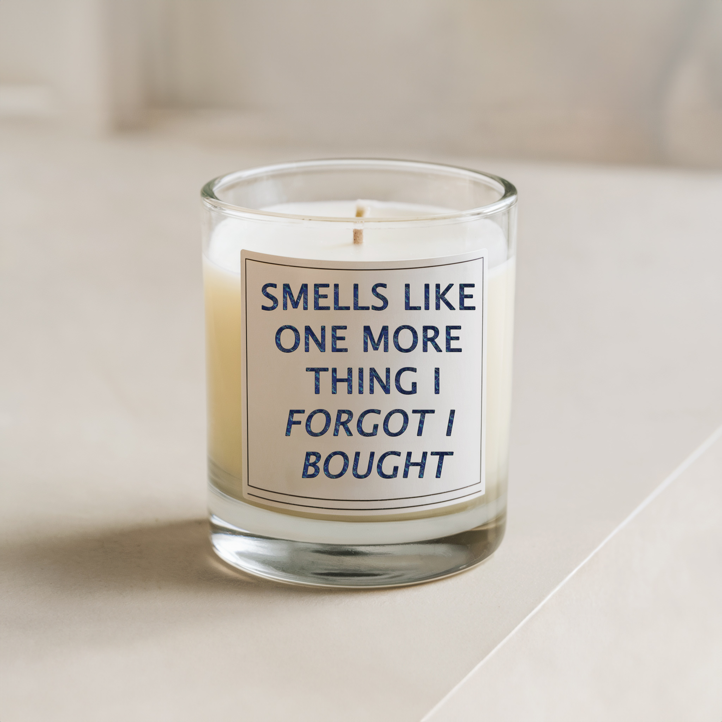 Funny Scented Soy Candle for Seniors – “Smells Like One More Thing I Forgot I Bought” – Sarcastic Senior Merch & Dark Humored Retirement Gift