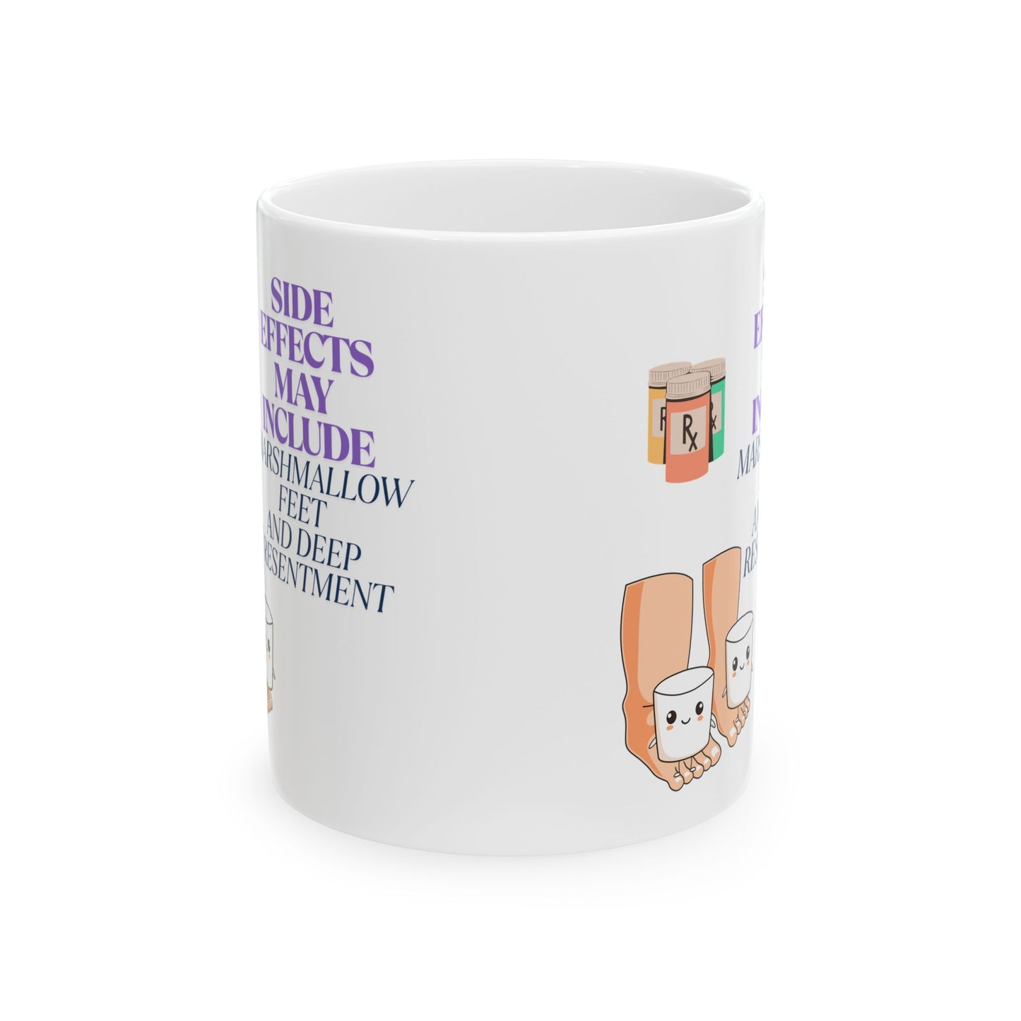 Funny Senior Coffee Mug ‘Side Effects May Include Marshmallow Feet and Deep Resentment’ – Sarcastic Senior Merch, Dark Humor Coffee Cup, Perfect Retirement Gift for Seniors, Grandparents, and Aging Legends