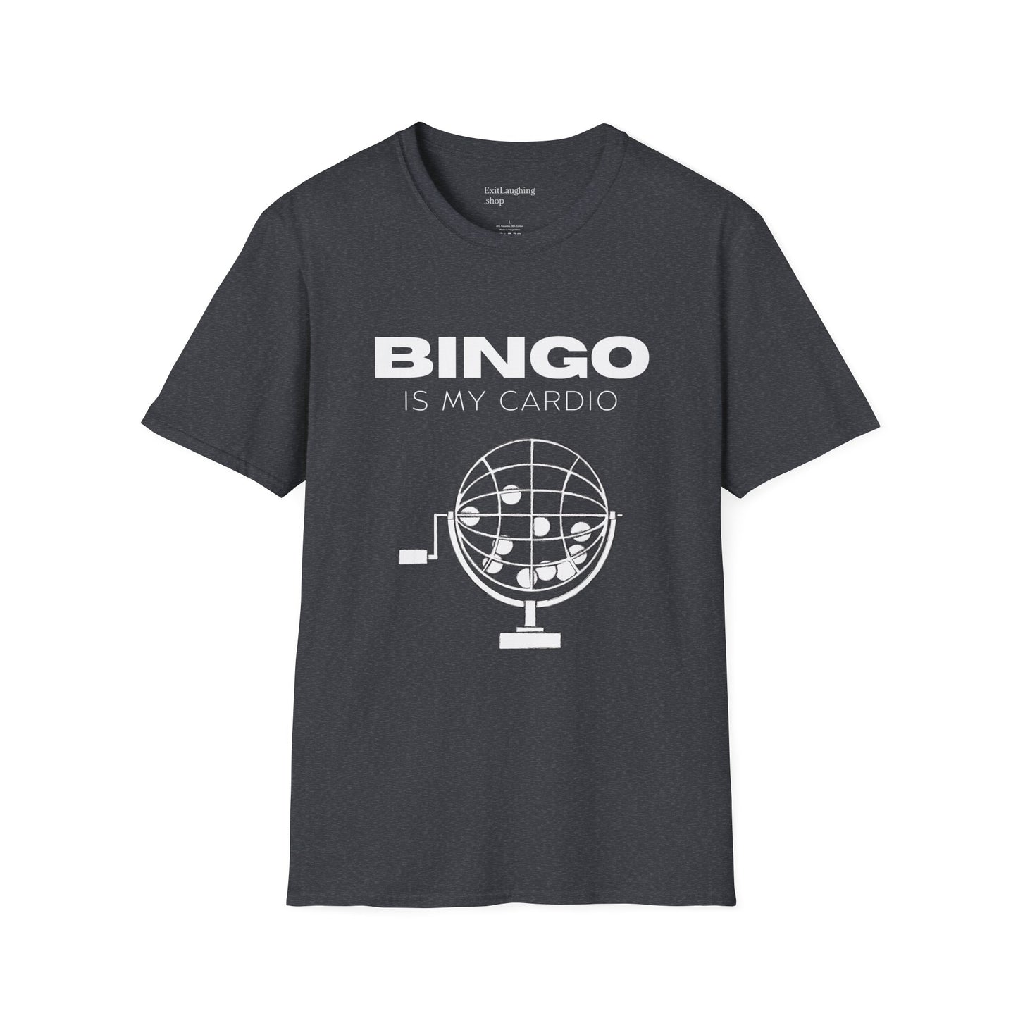 Funny Senior Tee – “BINGO Is My Cardio” – Sarcastic Senior Merch, Dark Humor Shirt & Funny Aging T-Shirt, Perfect Retirement Gift for Seniors