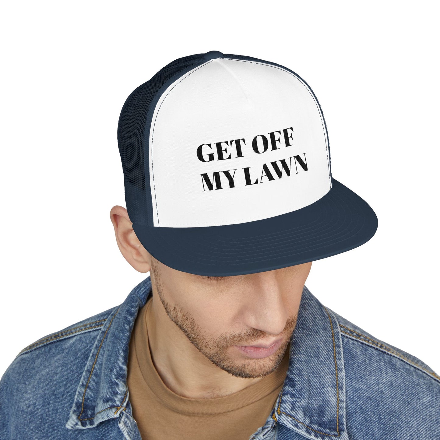 Funny Senior Hat – “Get Off My Lawn” – Sarcastic Senior Merch & Dark Humored Retirement Gift