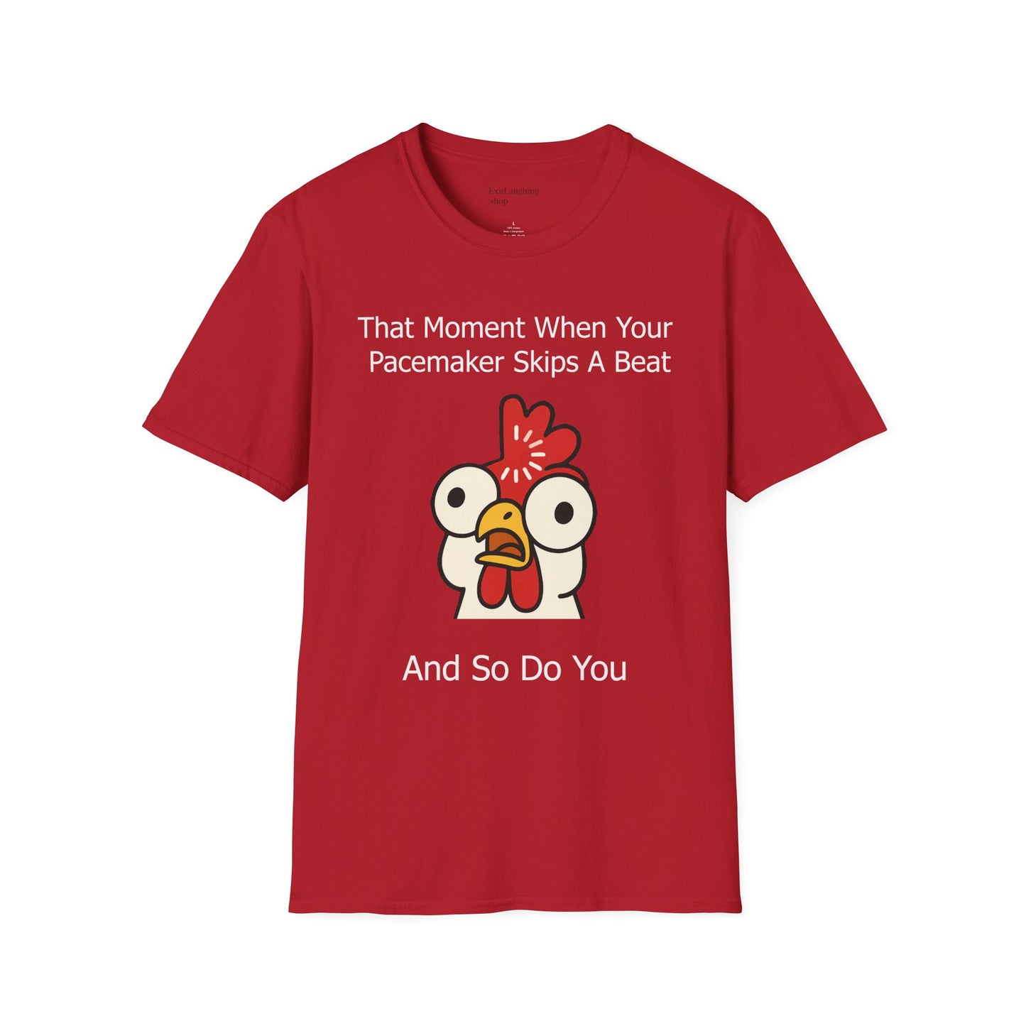 Funny Senior Tee – “That Moment When Your Pacemaker Skips and So Do You” – Sarcastic Senior Merch, Dark Humor Shirt & Funny Aging T-Shirt, Perfect Retirement Gift