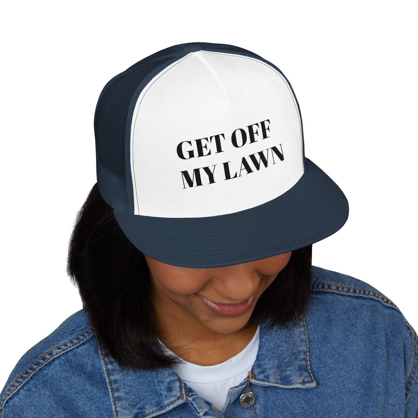 Funny Senior Hat – “Get Off My Lawn” – Sarcastic Senior Merch & Dark Humored Retirement Gift