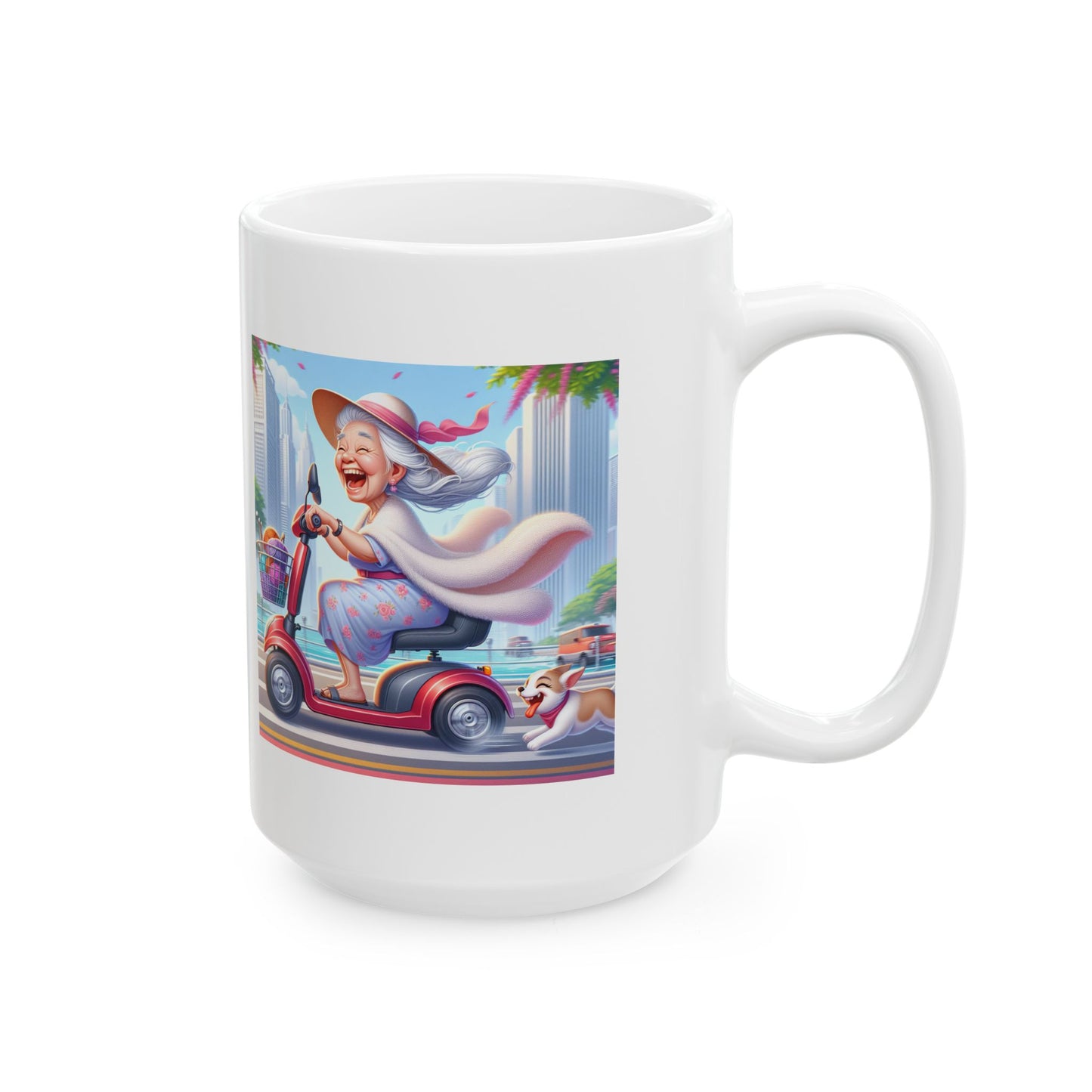 Funny Senior Coffee Mug ‘Full Throttle! Until the Battery Dies’ – Sarcastic Senior Merch, Dark Humor Coffee Cup, Perfect Retirement Gift for Seniors, Grandparents, and Aging Legends