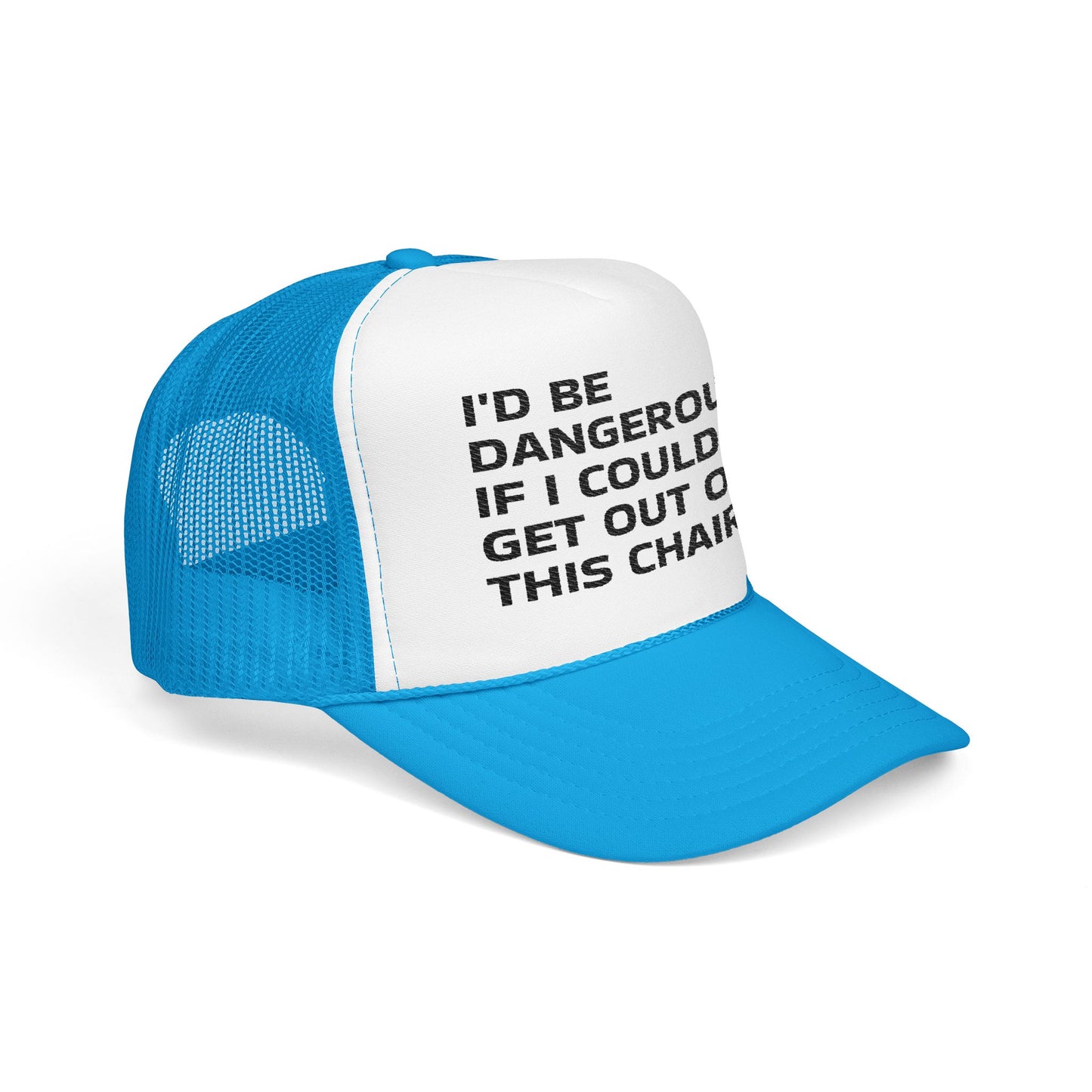 Funny Senior Hat – “I’d Be Dangerous If I Could Get Out of This Chair” – Sarcastic Senior Merch & Dark Humored Retirement Gift