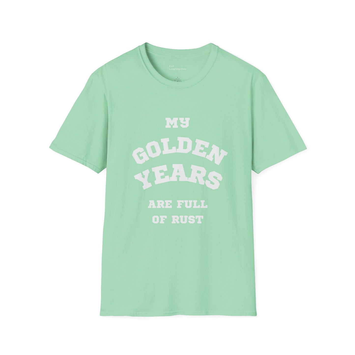 Funny Senior Tee – “My Golden Years Are Full of Rust” – Sarcastic Senior Merch, Dark Humor Shirt & Funny Aging T-Shirt, Perfect Retirement Gift for Seniors