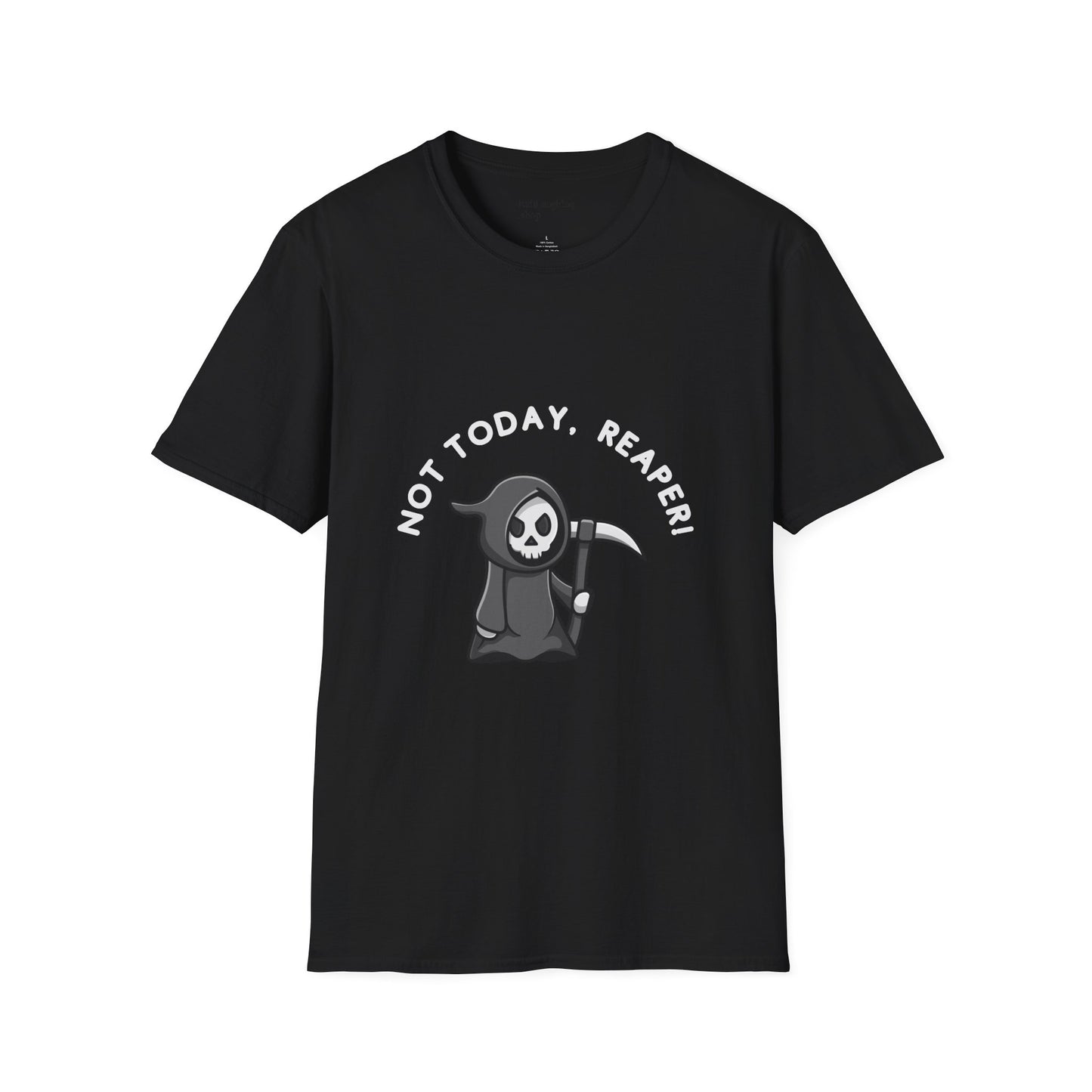 Funny Senior Tee – “Not Today, Reaper!” – Sarcastic Senior Merch, Dark Humor Shirt & Funny Aging T-Shirt, Perfect Retirement Gift