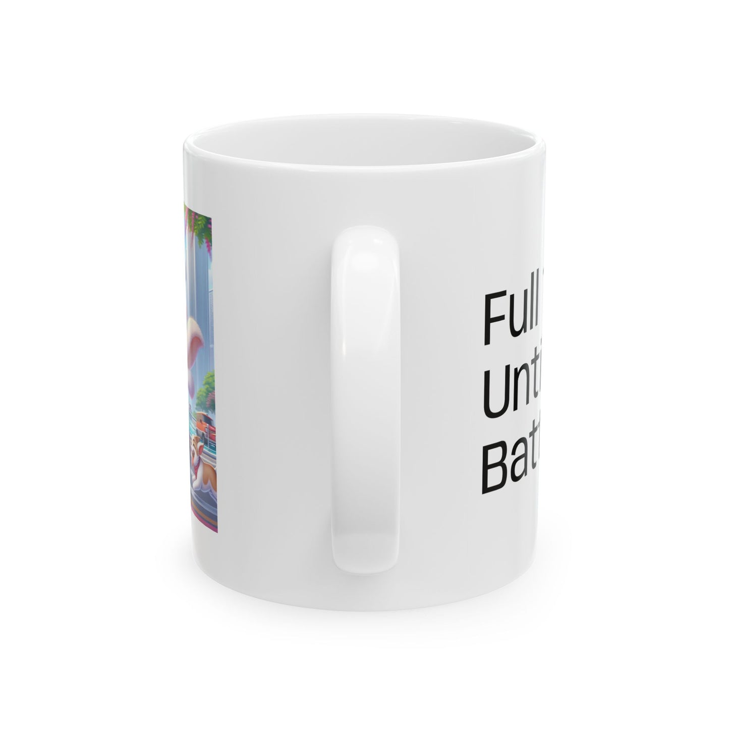 Funny Senior Coffee Mug ‘Full Throttle! Until the Battery Dies’ – Sarcastic Senior Merch, Dark Humor Coffee Cup, Perfect Retirement Gift for Seniors, Grandparents, and Aging Legends