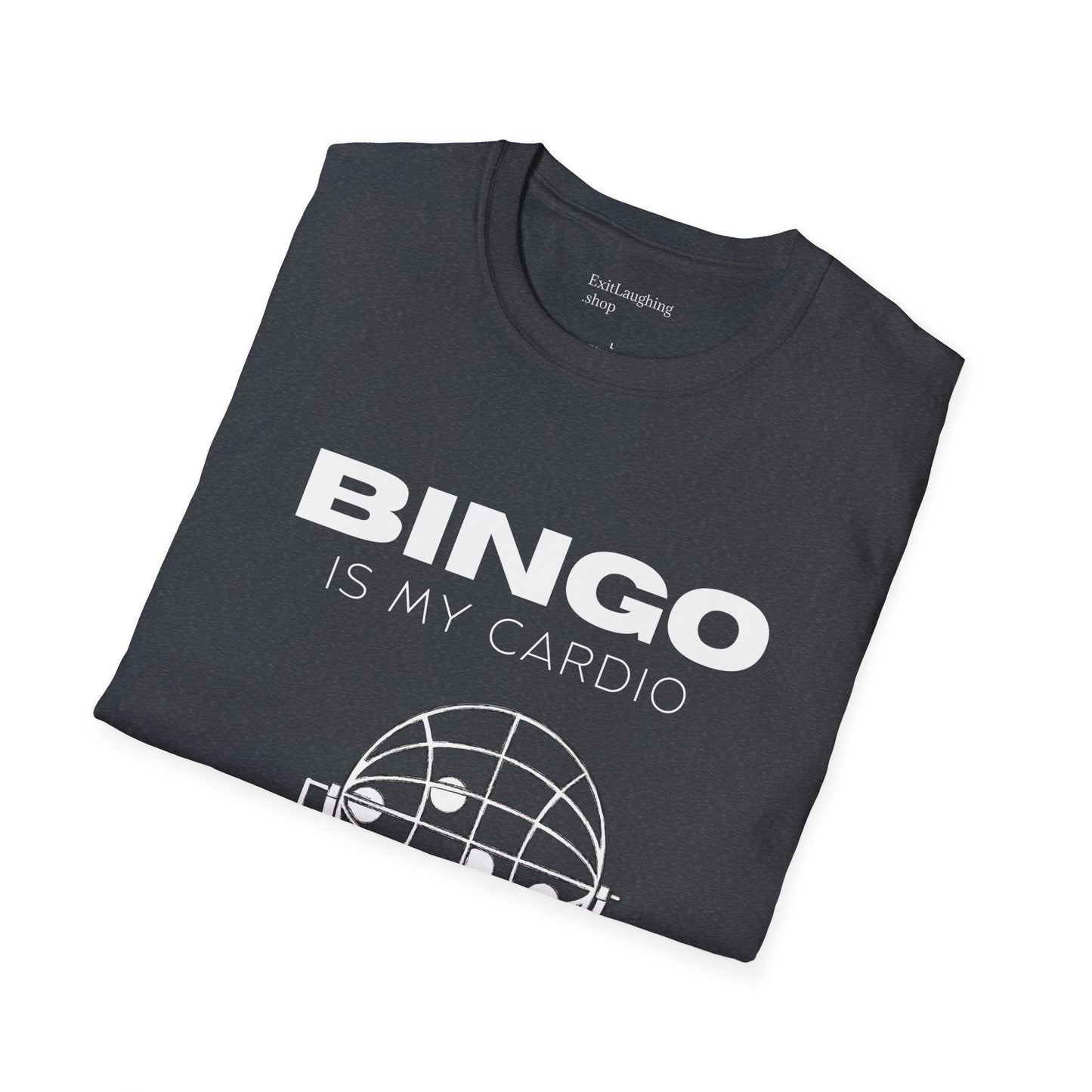 Funny Senior Tee – “BINGO Is My Cardio” – Sarcastic Senior Merch, Dark Humor Shirt & Funny Aging T-Shirt, Perfect Retirement Gift for Seniors