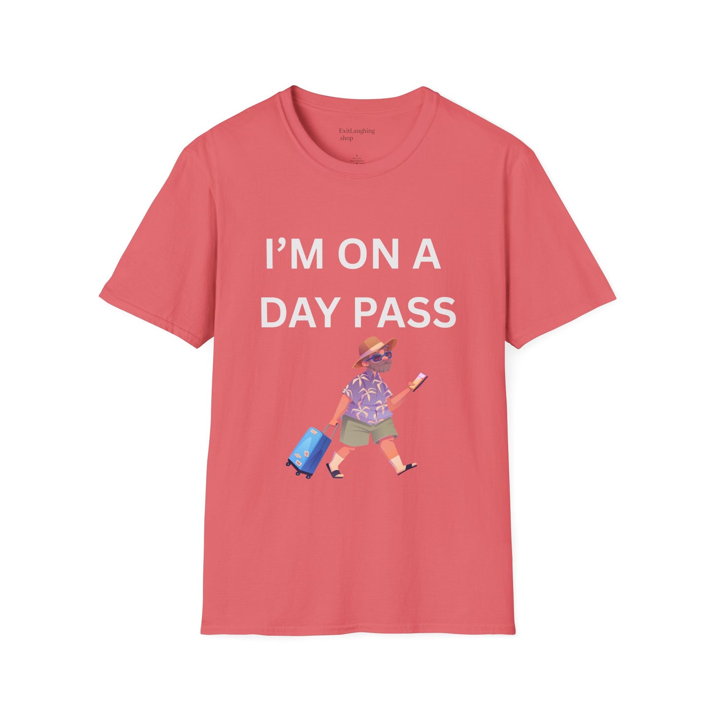 Funny Senior Tee – “I’m On a Day Pass” – Sarcastic Senior Merch, Dark Humor Shirt & Funny Aging T-Shirt, Perfect Retirement Gift