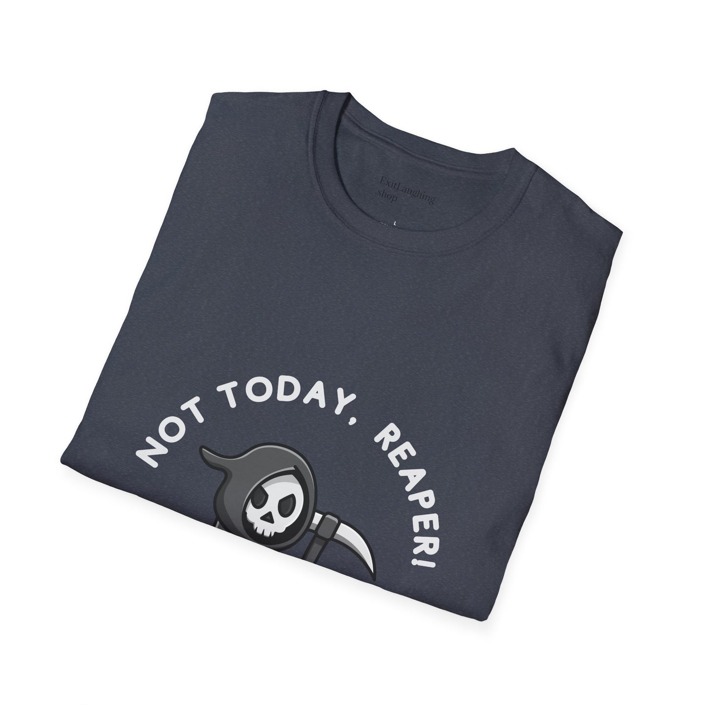Funny Senior Tee – “Not Today, Reaper!” – Sarcastic Senior Merch, Dark Humor Shirt & Funny Aging T-Shirt, Perfect Retirement Gift